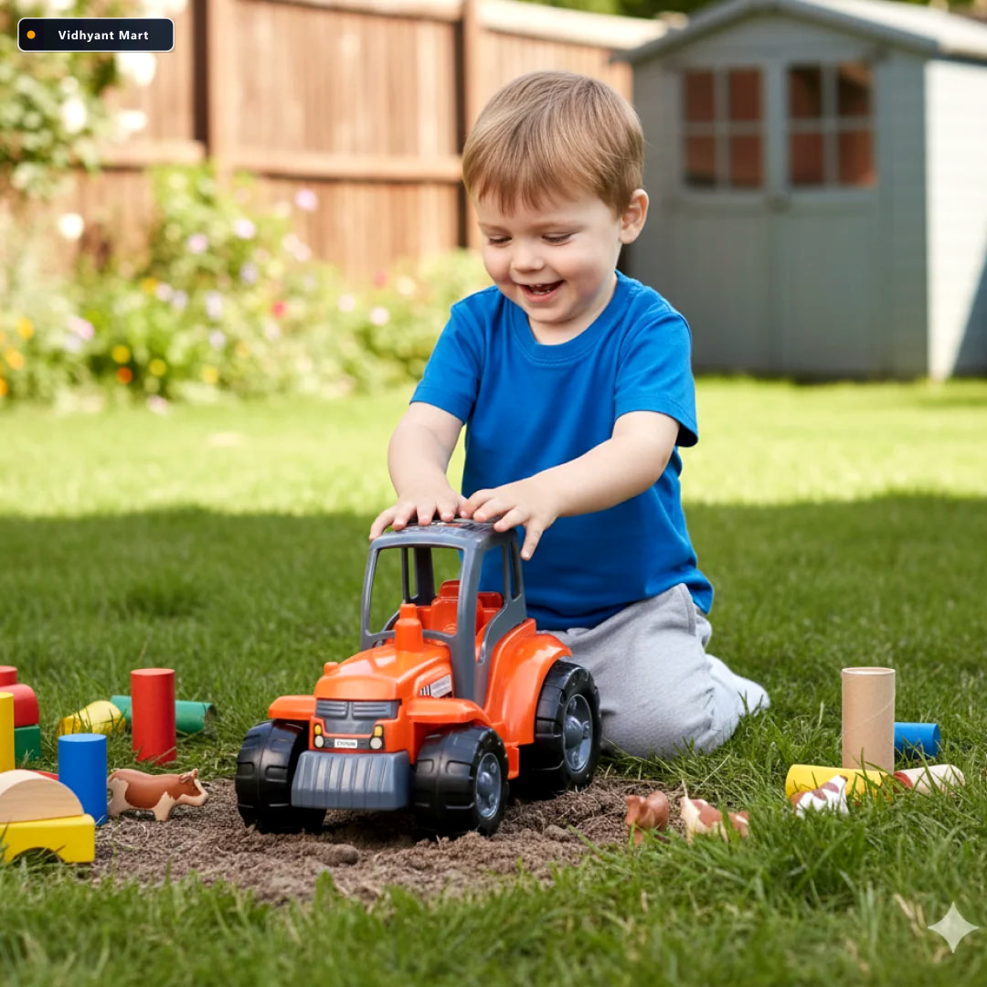 Vidhyant Mart Friction Powered Tractor Toy Durable Kids Farm Veh 2
