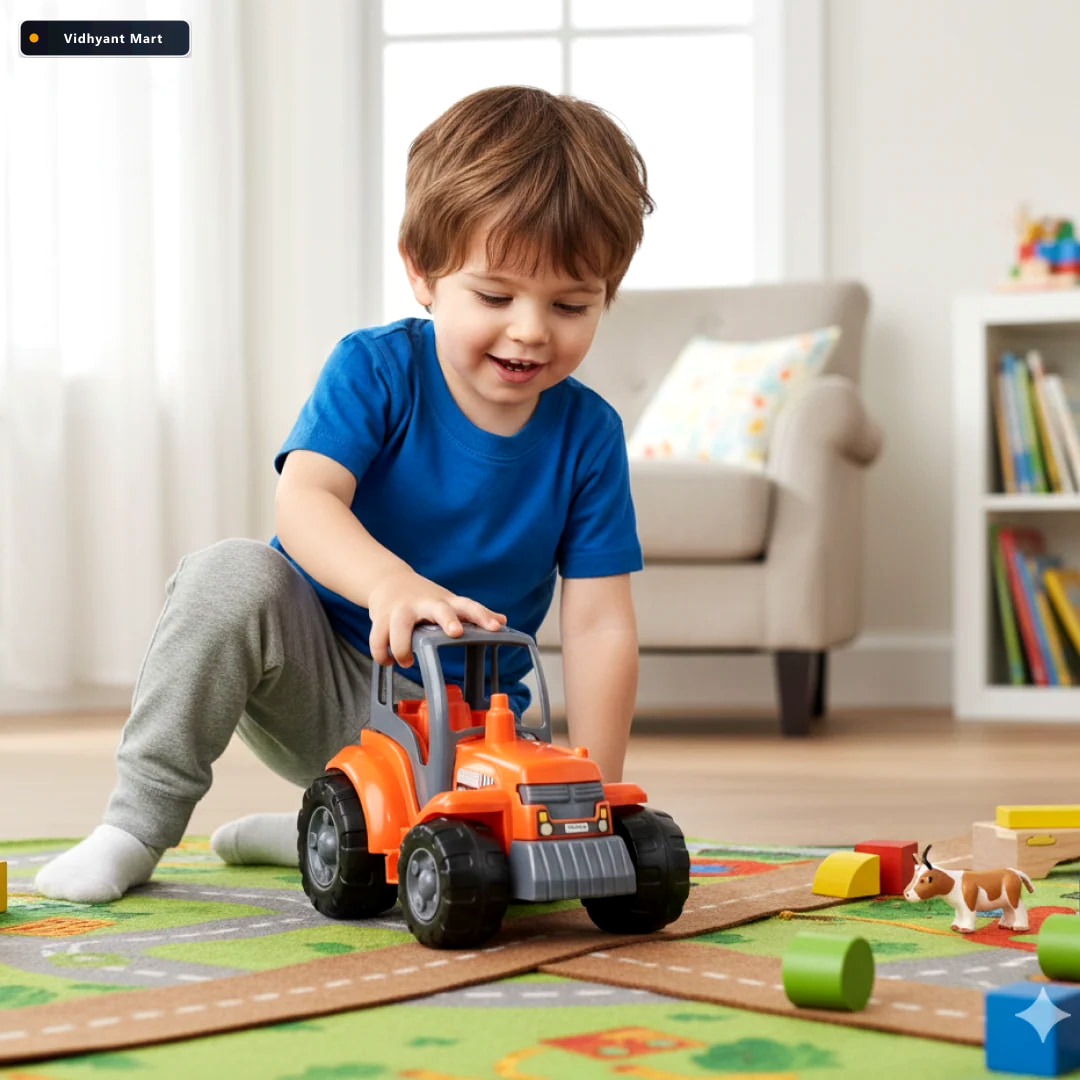 Vidhyant Mart Friction Powered Tractor Toy Durable Kids Farm Veh 4