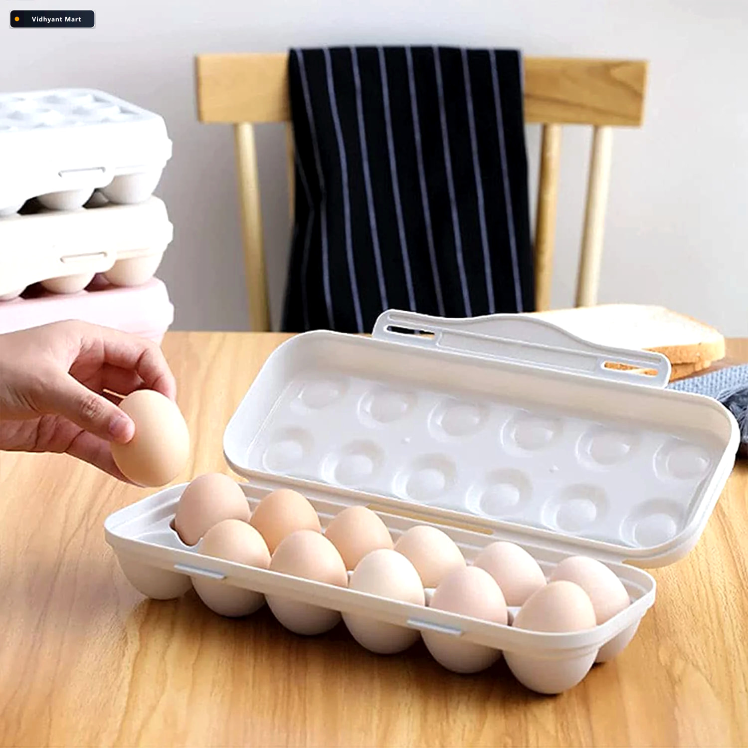Vidhyant Mart Fridge Egg Holder 18 Grid Shock Proof Container Or 2