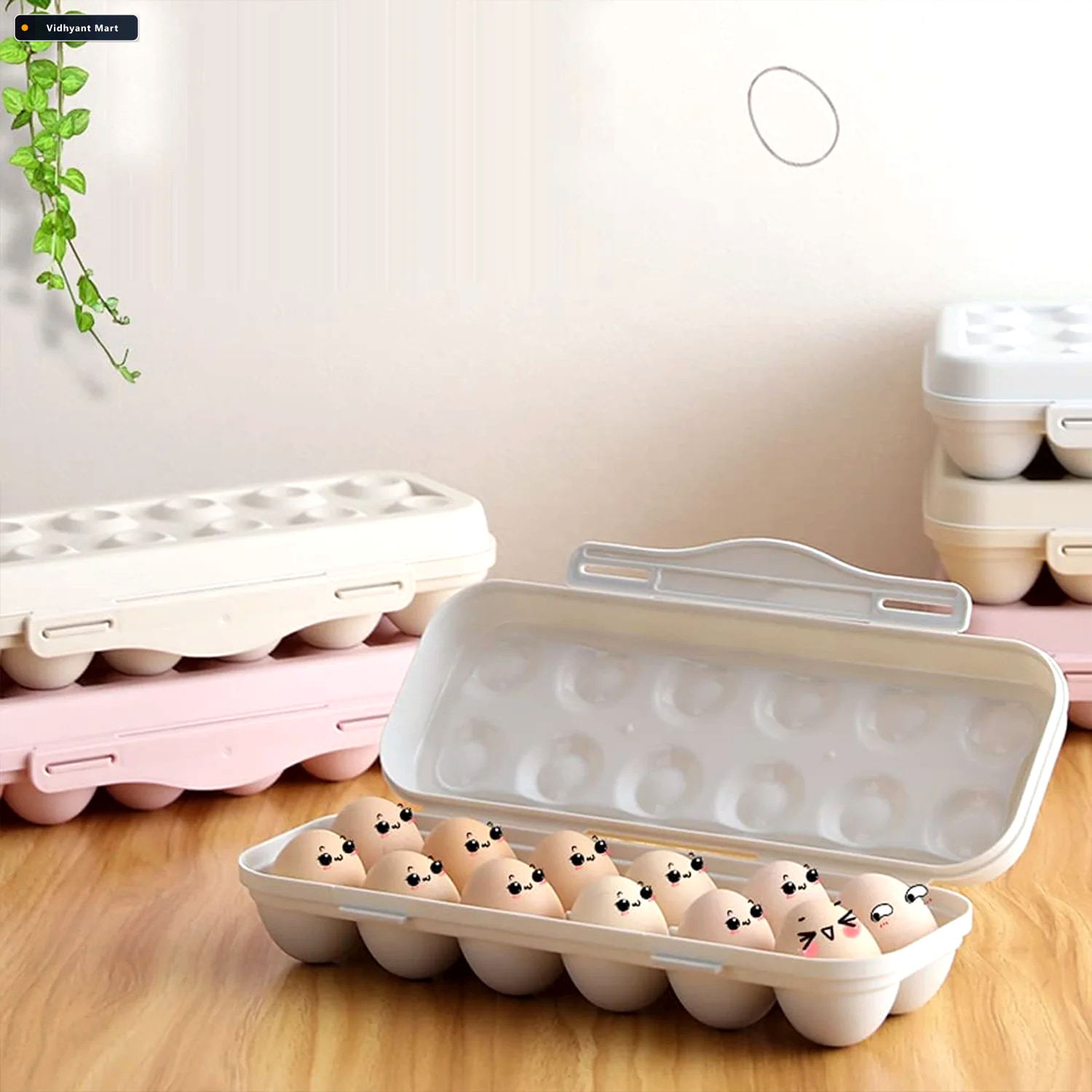 Vidhyant Mart Fridge Egg Holder 18 Grid Shock Proof Container Or 4