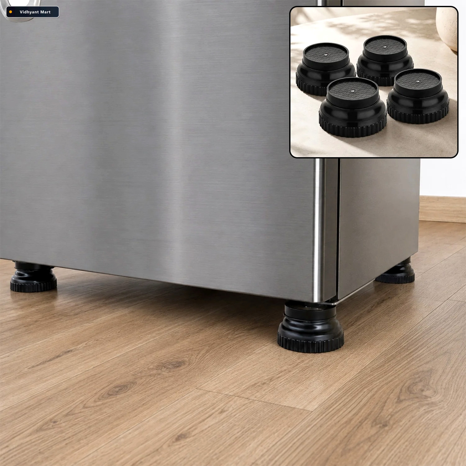Vidhyant Mart Fridge Stand Support Legs Round Plastic Base For S 1