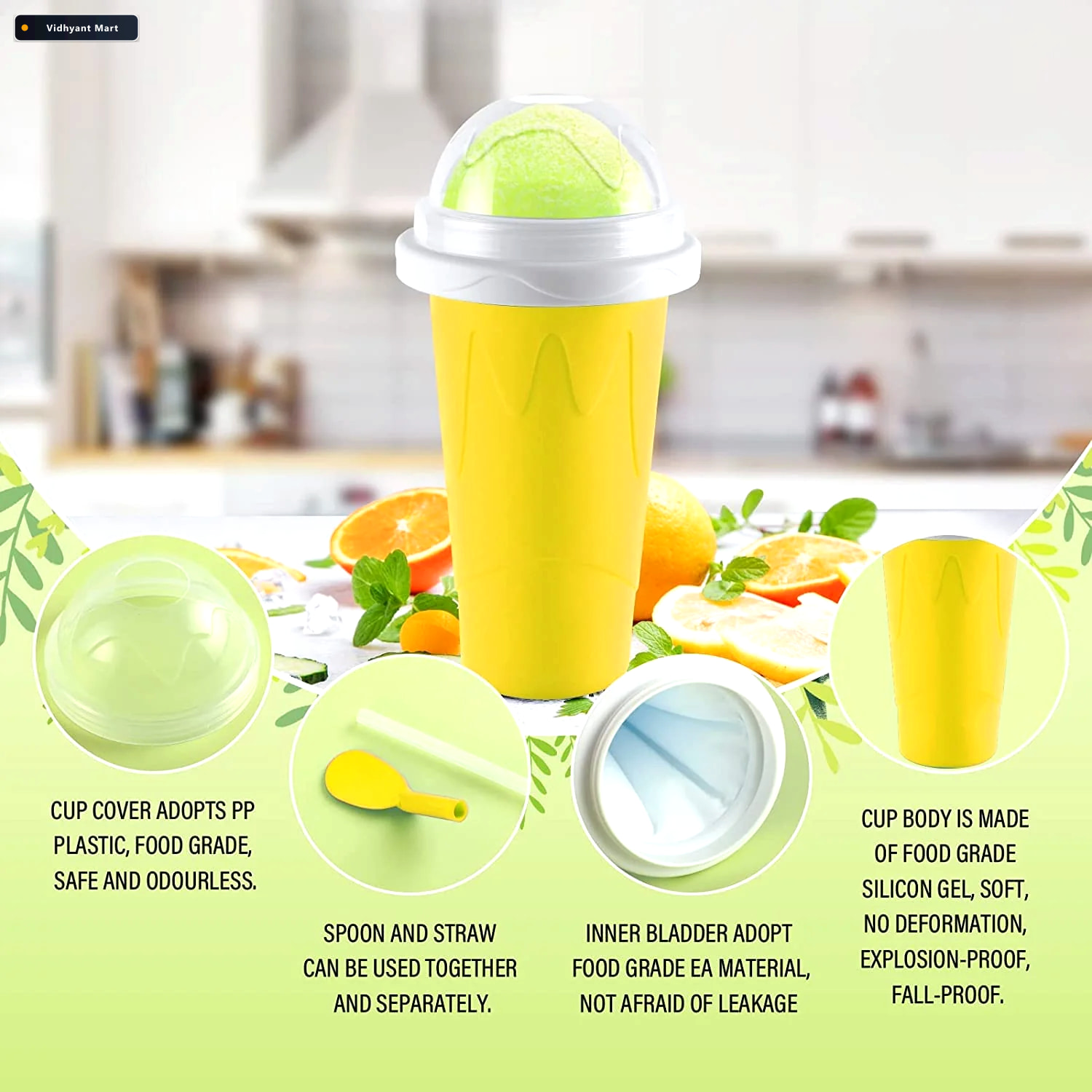 Vidhyant Mart Frozen Smoothies Maker Cup Double Layer Slushy Tid 2