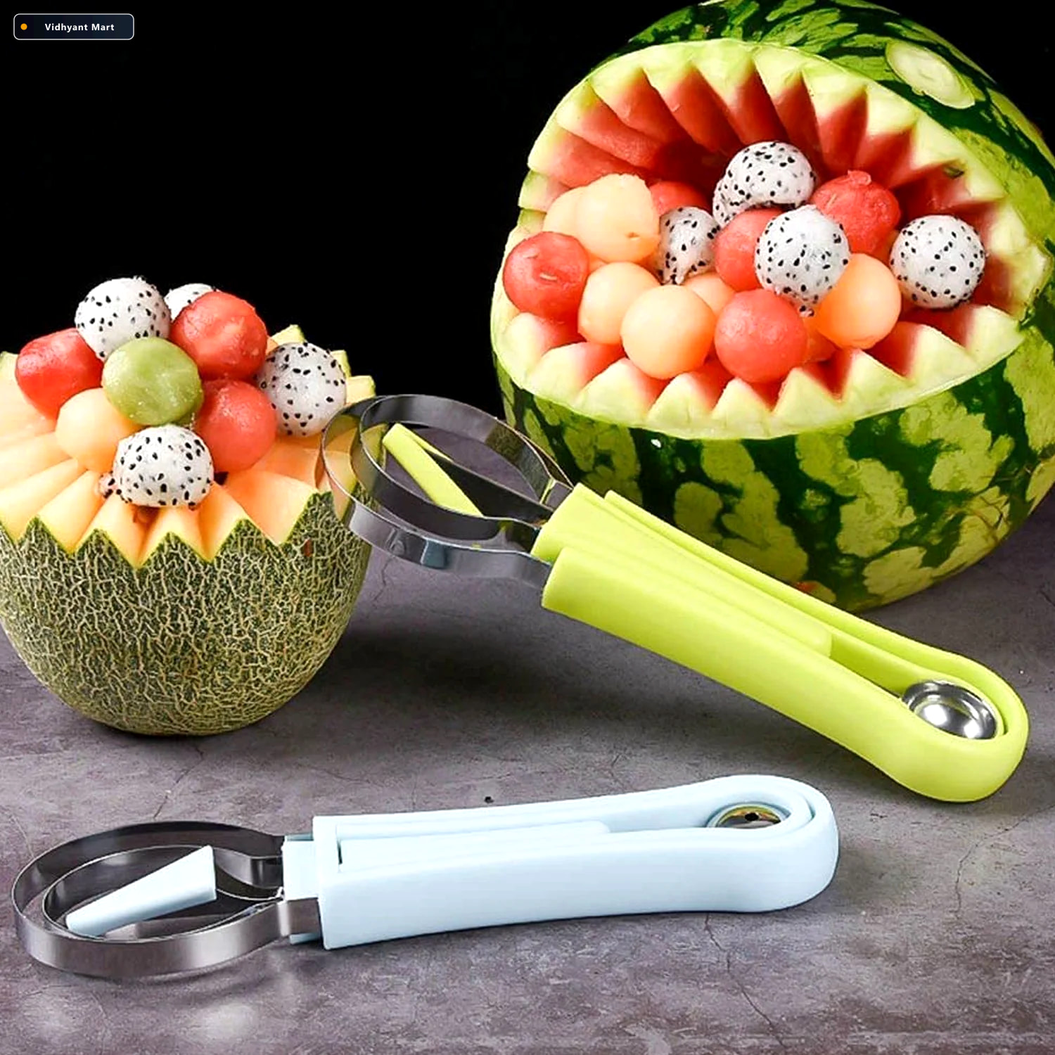 Vidhyant Mart Fruit Baller Scooper Set 4 In 1 Stainless Steel Ch 1