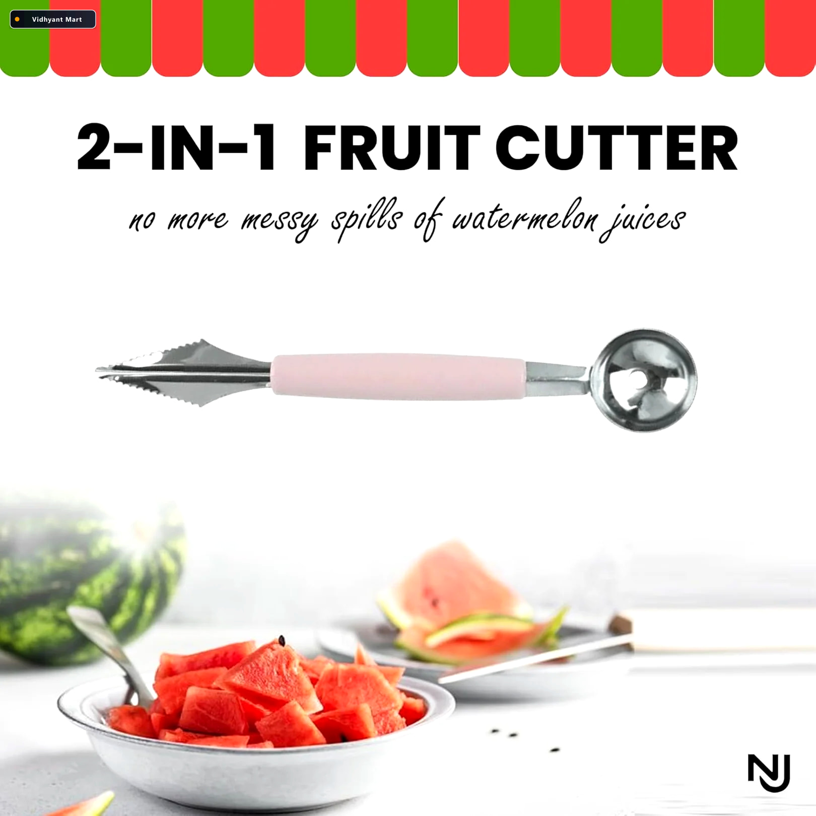 Vidhyant Mart Fruit Carving Tool Kit Stainless Steel Peeler Scoo 3