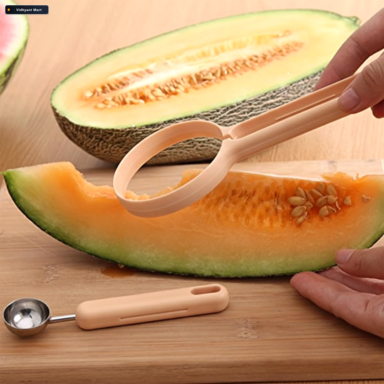 Vidhyant Mart Fruit Scooper And Cutter Tool Dual Function Kitche 3