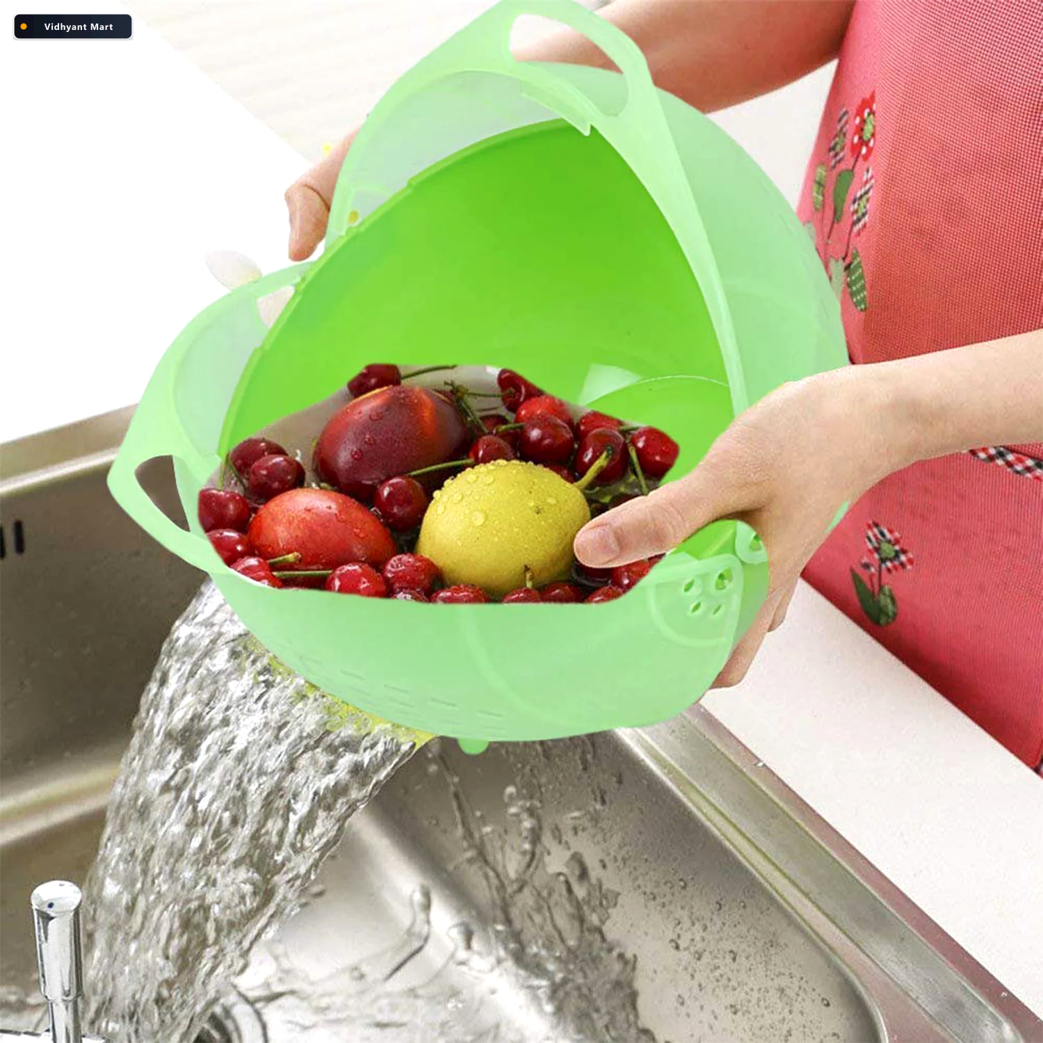 Vidhyant Mart Fruit Vegetable Bowl 3 In 1 Multiuse Smart Basket 3