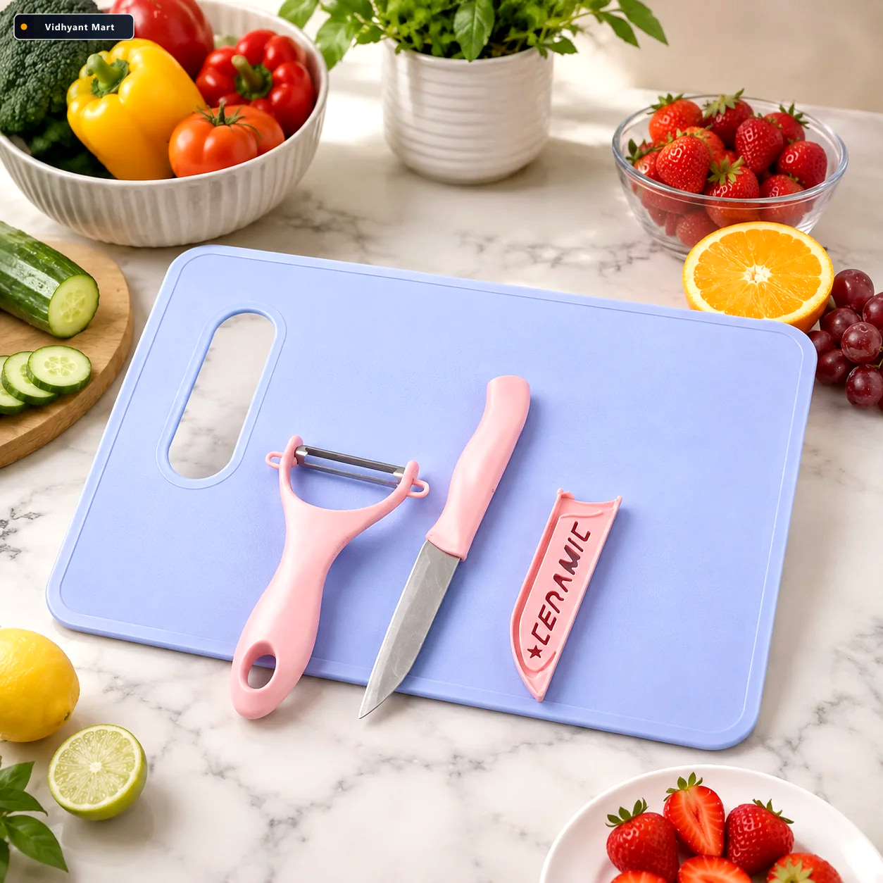 Vidhyant Mart Fruit Vegetable Cutting Board Set 3 In 1 Kitchen P 1