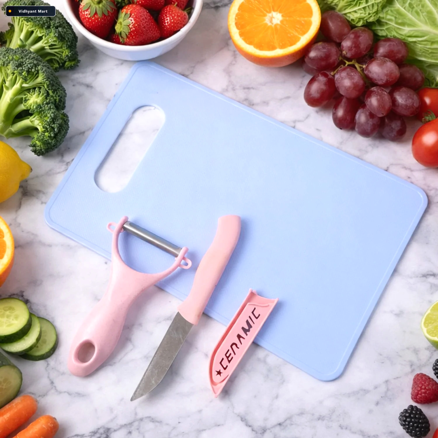 Vidhyant Mart Fruit Vegetable Cutting Board Set 3 In 1 Kitchen P 2