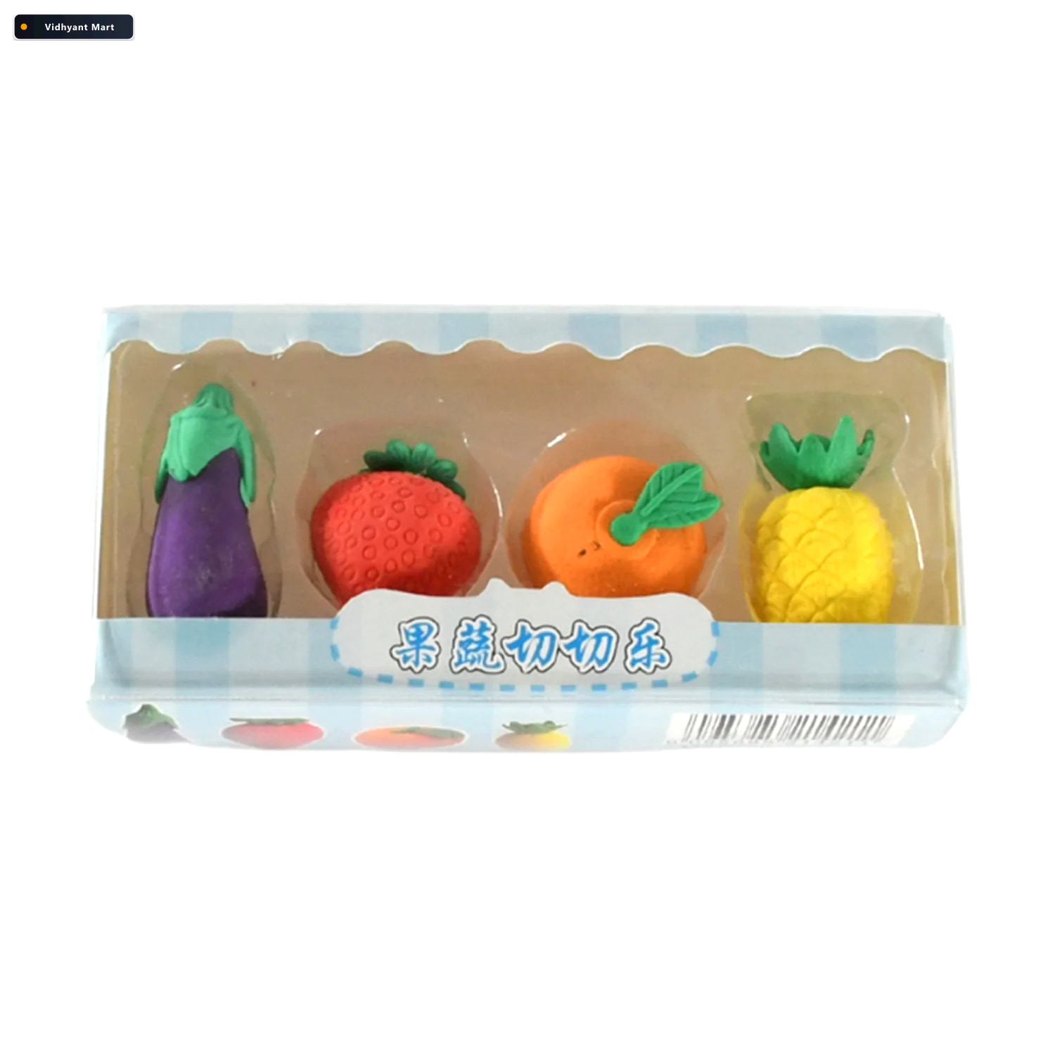 Vidhyant Mart Fruit Vegetable Erasers Cute 3d Set For Kids Write 4