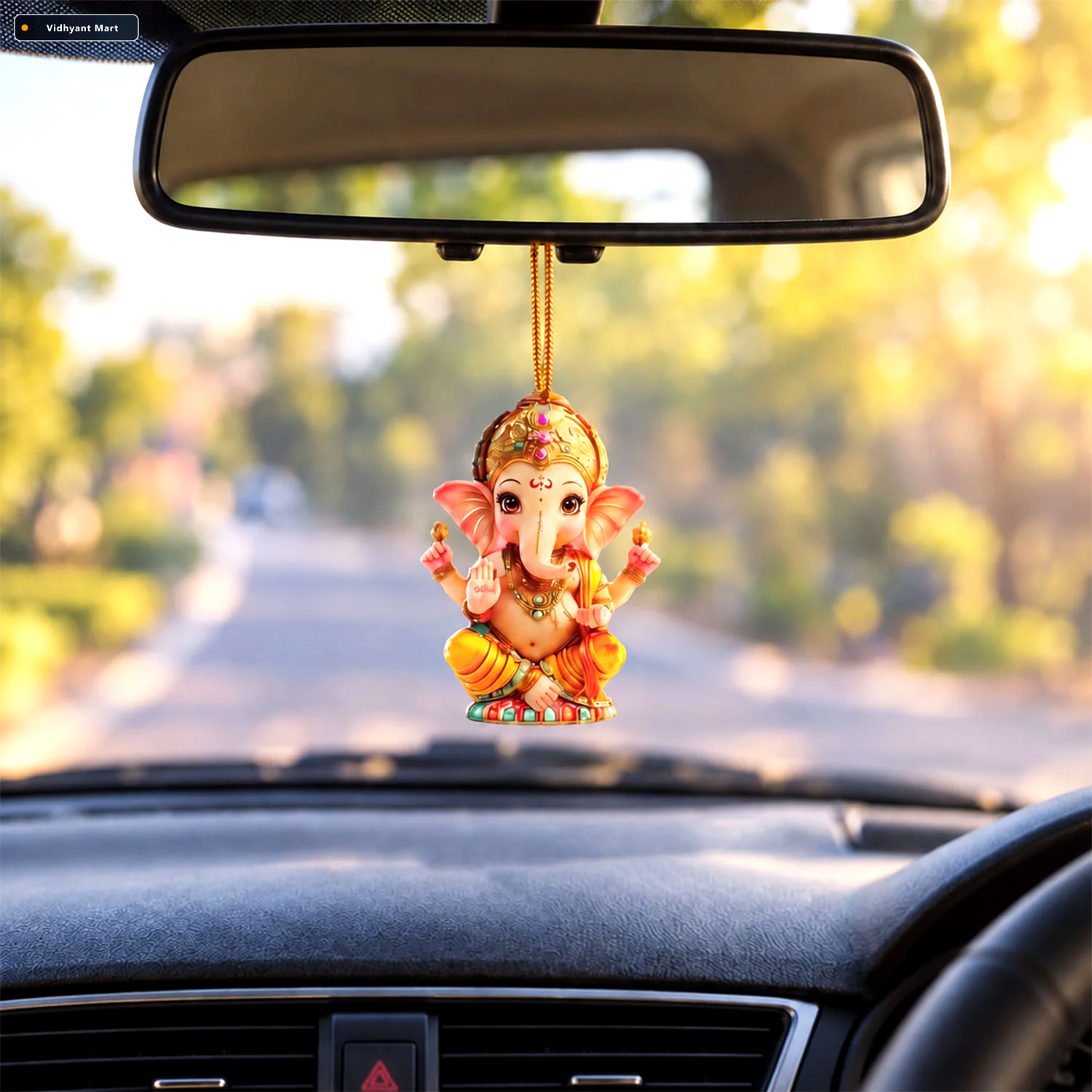 Vidhyant Mart Ganpati Hanging Decoration With Braided Cord For H 1