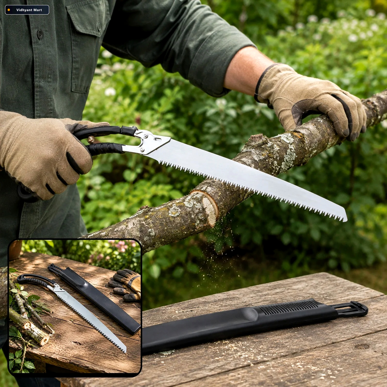 Vidhyant Mart Garden And Outdoor Hand Saw 50 Cm With Cover For B 1