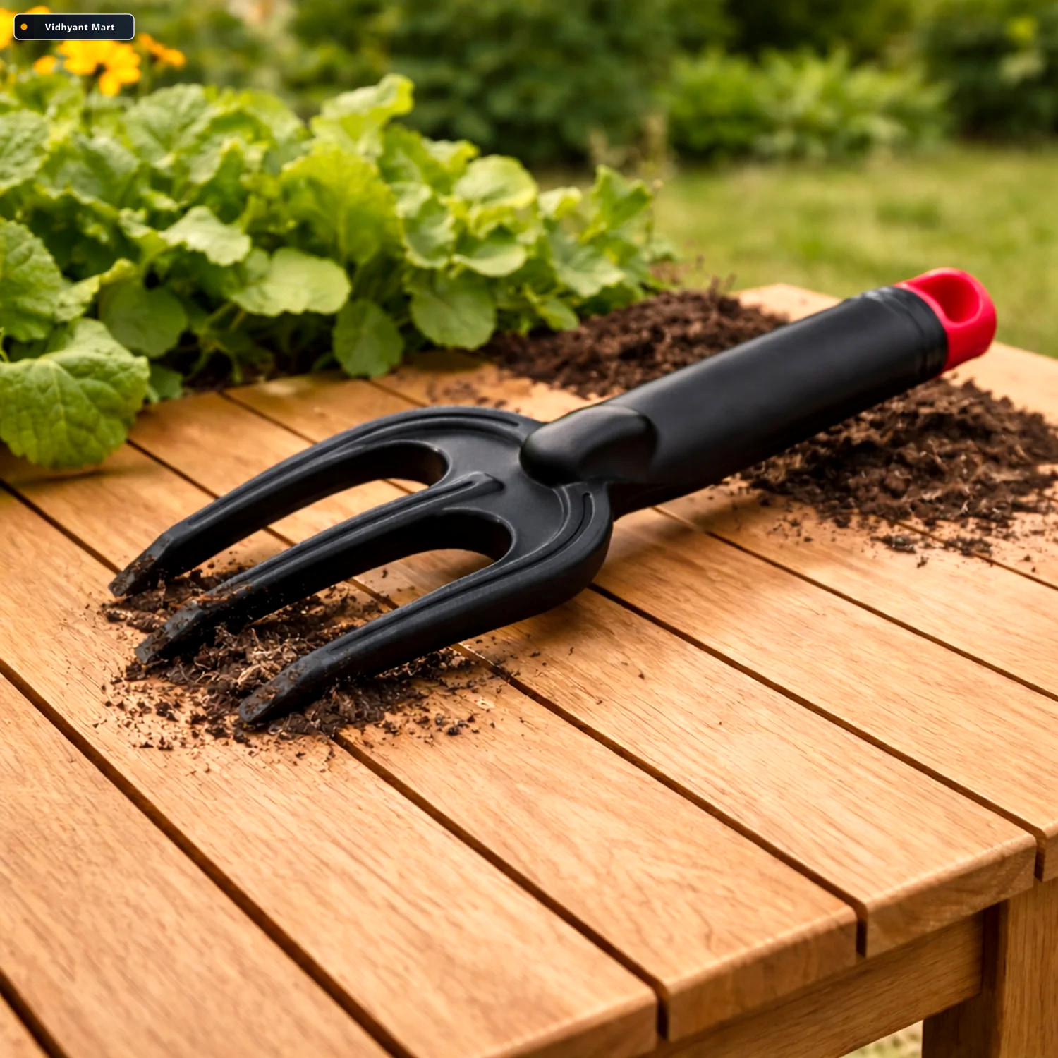 Vidhyant Mart Garden Hand Cultivator Fork Durable 3 Prong Soil L 4