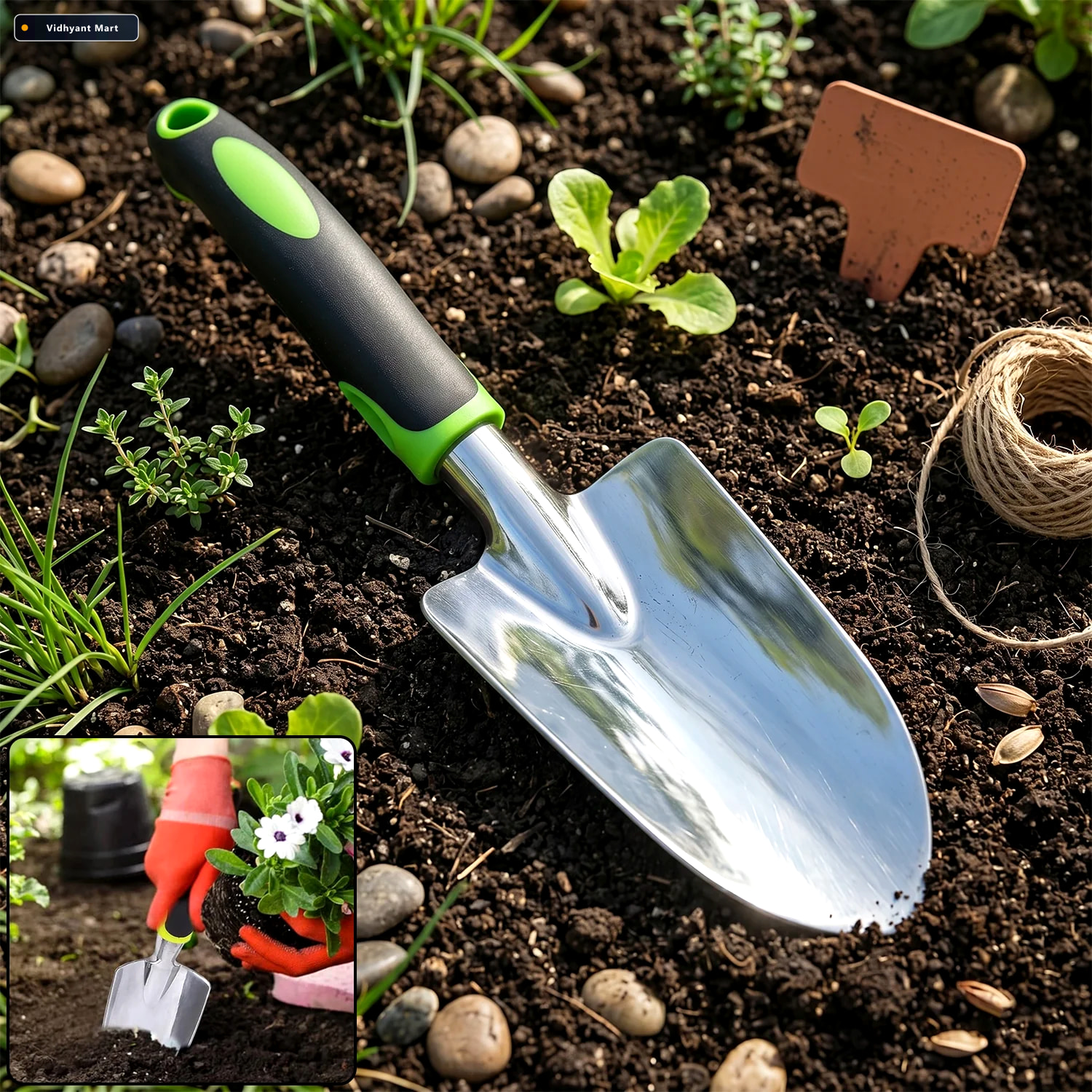 Vidhyant Mart Garden Hand Trowel Ergonomic Steel Blade For Easy 1