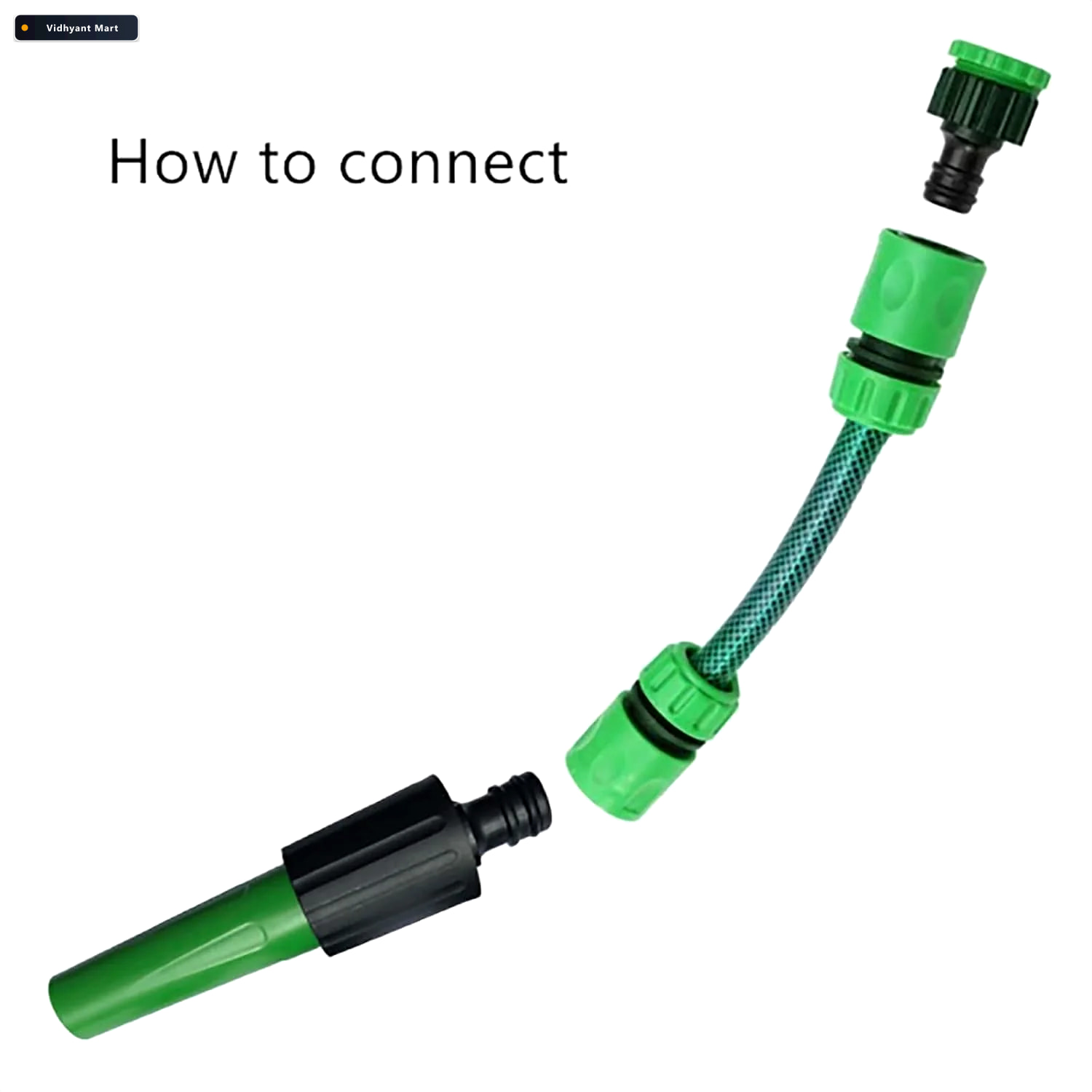 Vidhyant Mart Garden Hose Nozzle Set 4 Piece Durable Plastic Gro 2