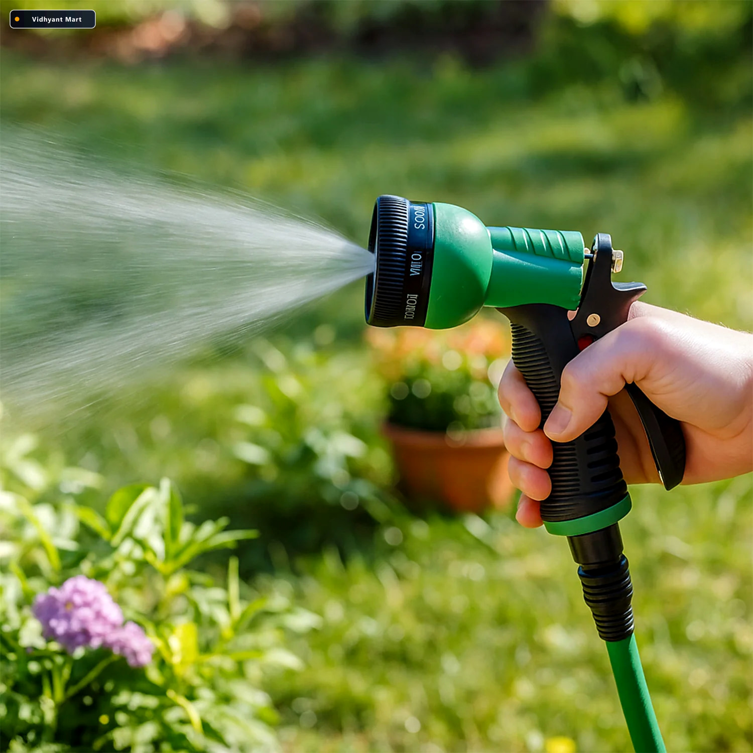 Vidhyant Mart Garden Hose Spray Nozzle Multi Pattern Trigger Wat 3