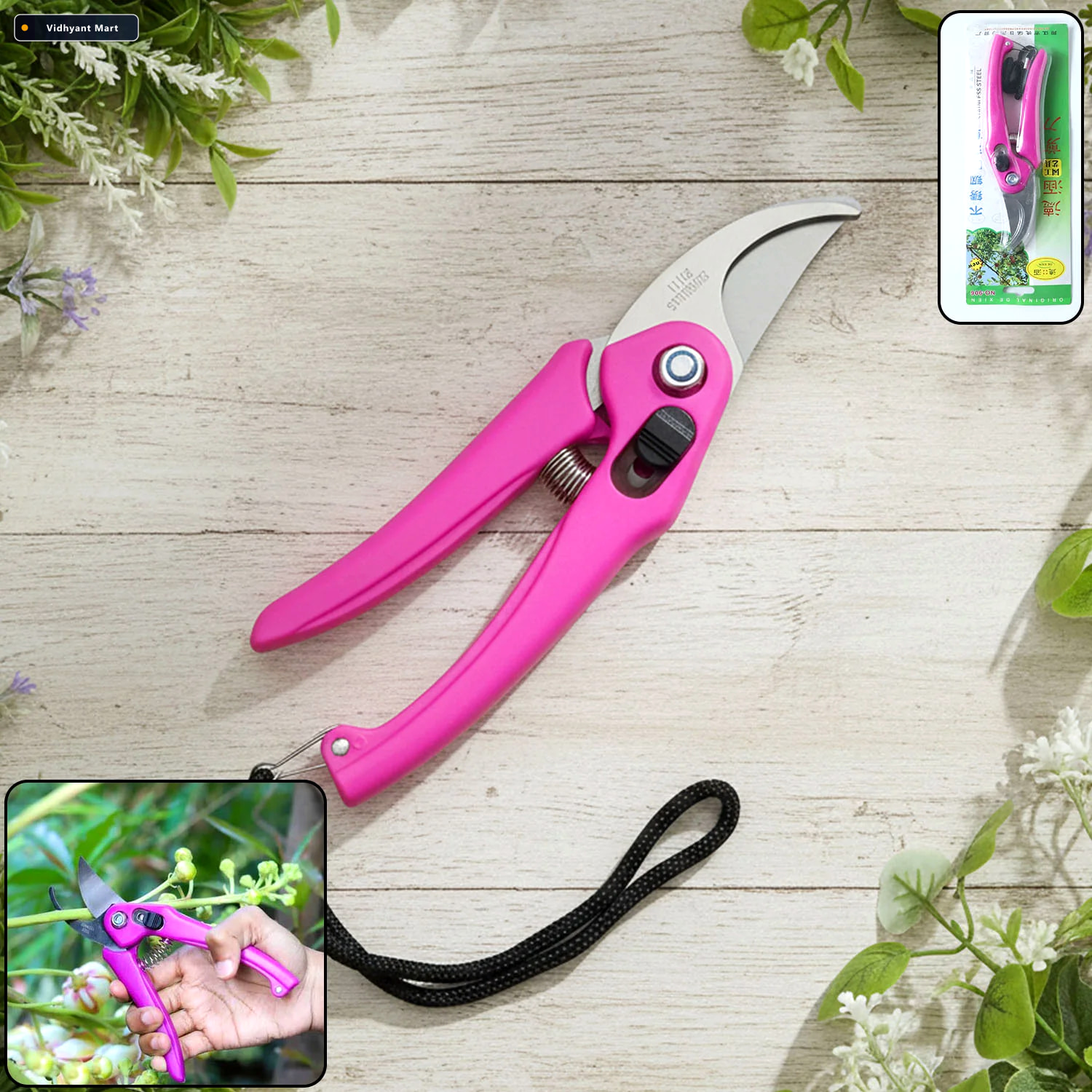 Vidhyant Mart Garden Scissors Soft Grip Stainless Steel Pruner G 1