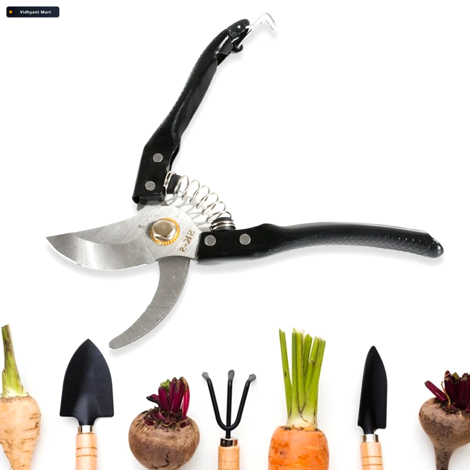 Vidhyant Mart Garden Shears High Carbon Steel Blades Non Slip Gr 2
