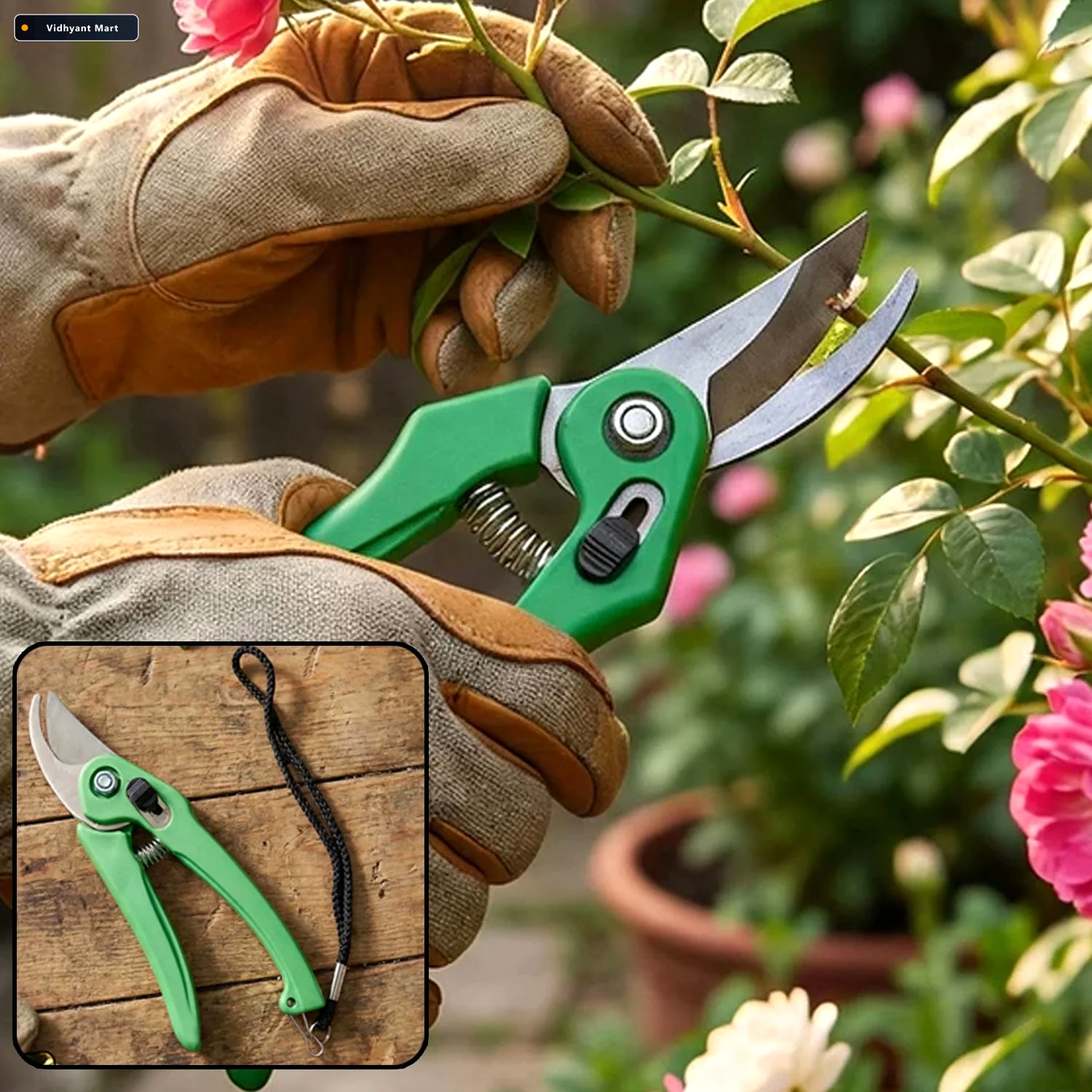 Vidhyant Mart Garden Shears Sharp Stainless Steel Bypass Pruners 1