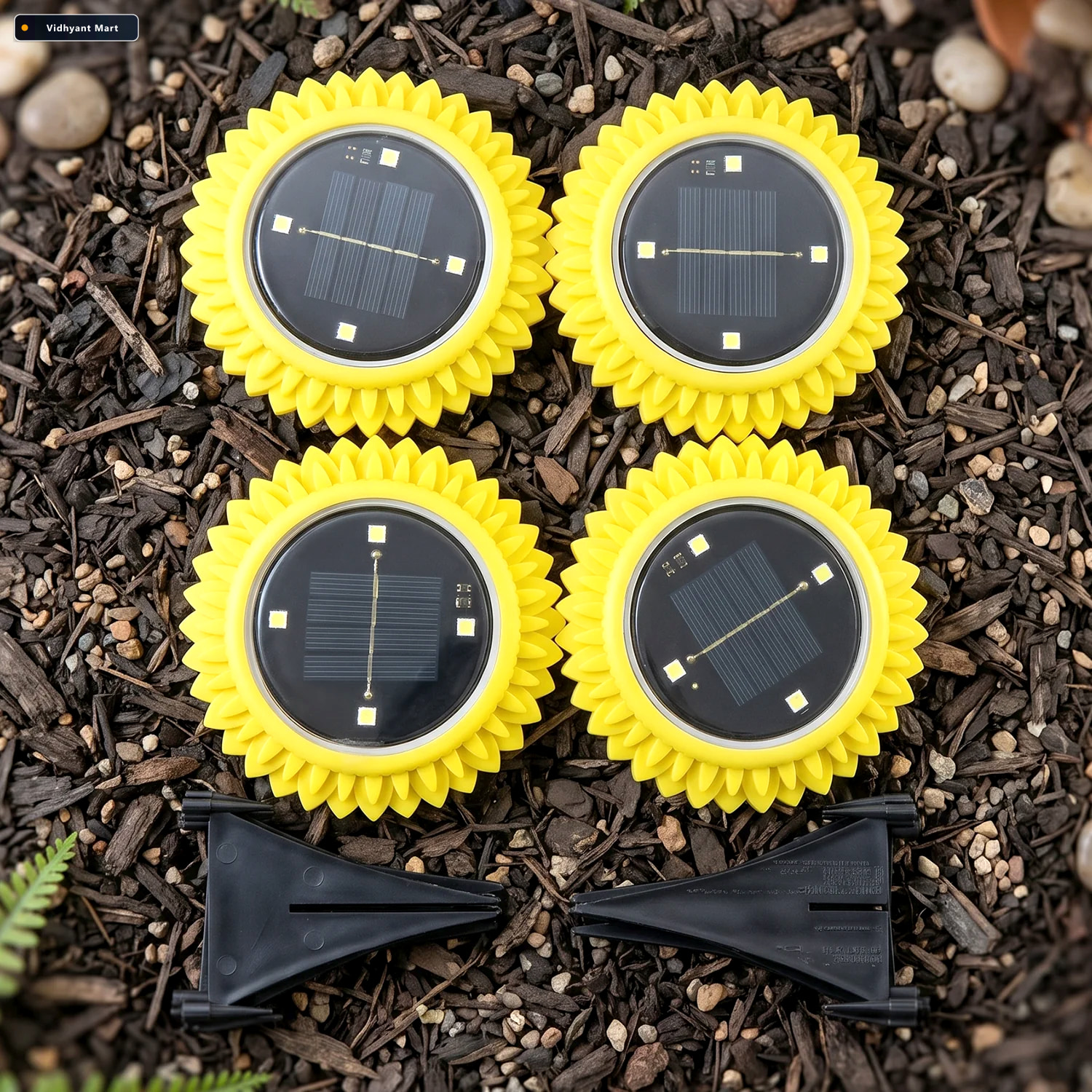 Vidhyant Mart Garden Solar Light 4 Pc Sunflower Waterproof Led P 3