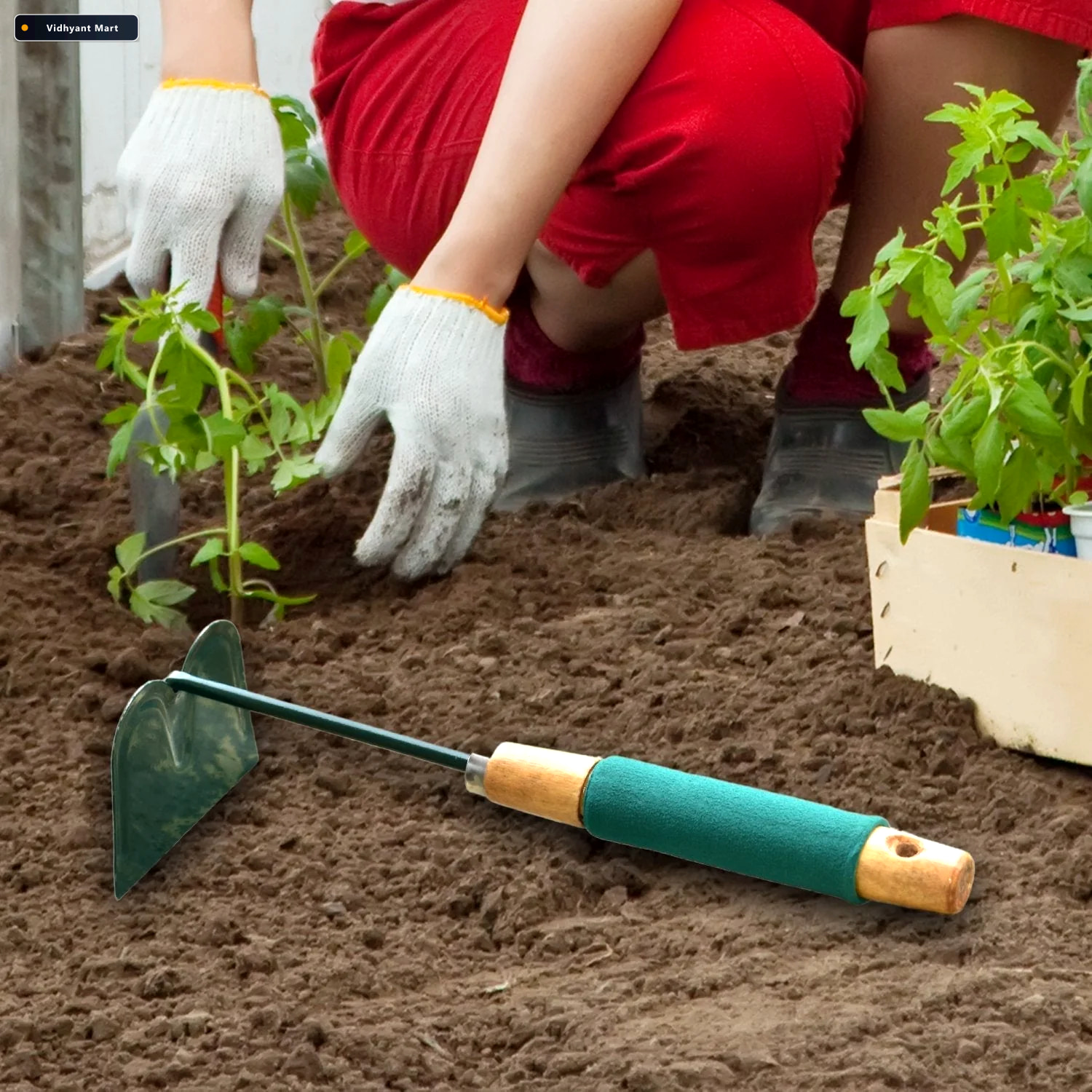 Vidhyant Mart Gardening Hoe Durable Carbon Steel Hand Tool For W 1