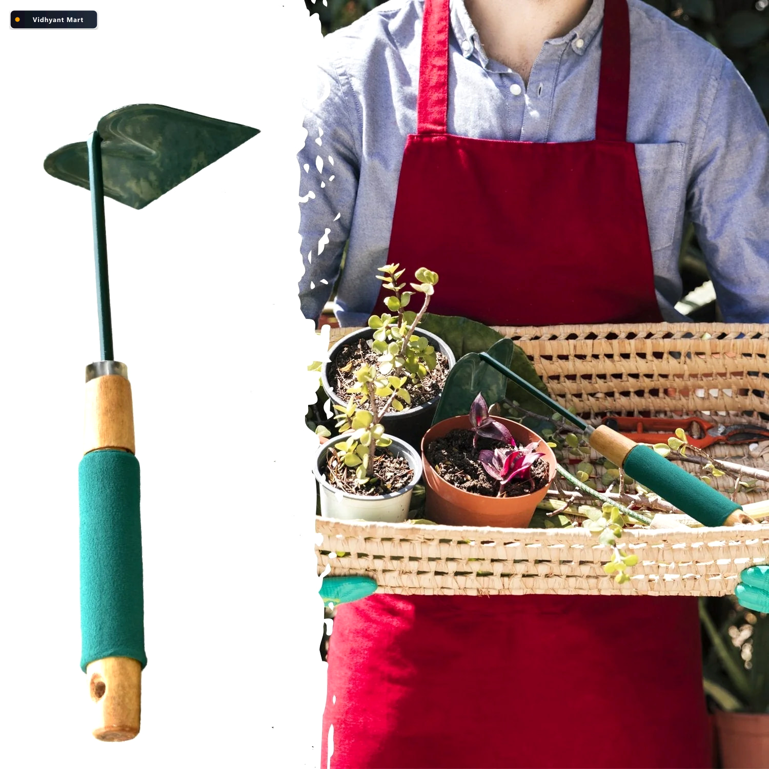 Vidhyant Mart Gardening Hoe Durable Carbon Steel Hand Tool For W 3