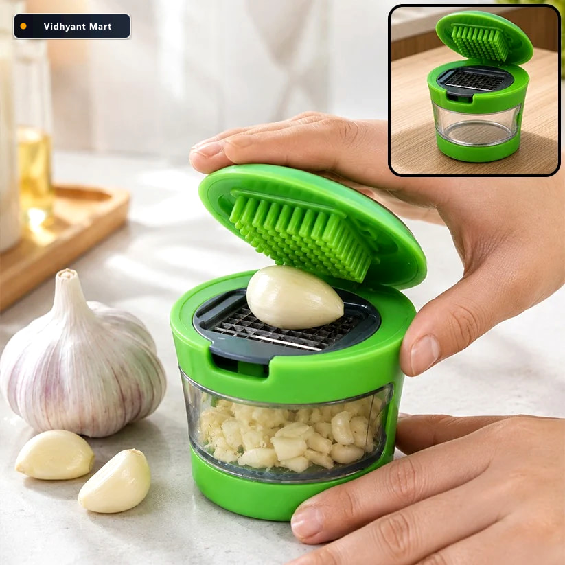 Vidhyant Mart Garlic Crusher Manual Mincer Chopper For Kitchen Q 1