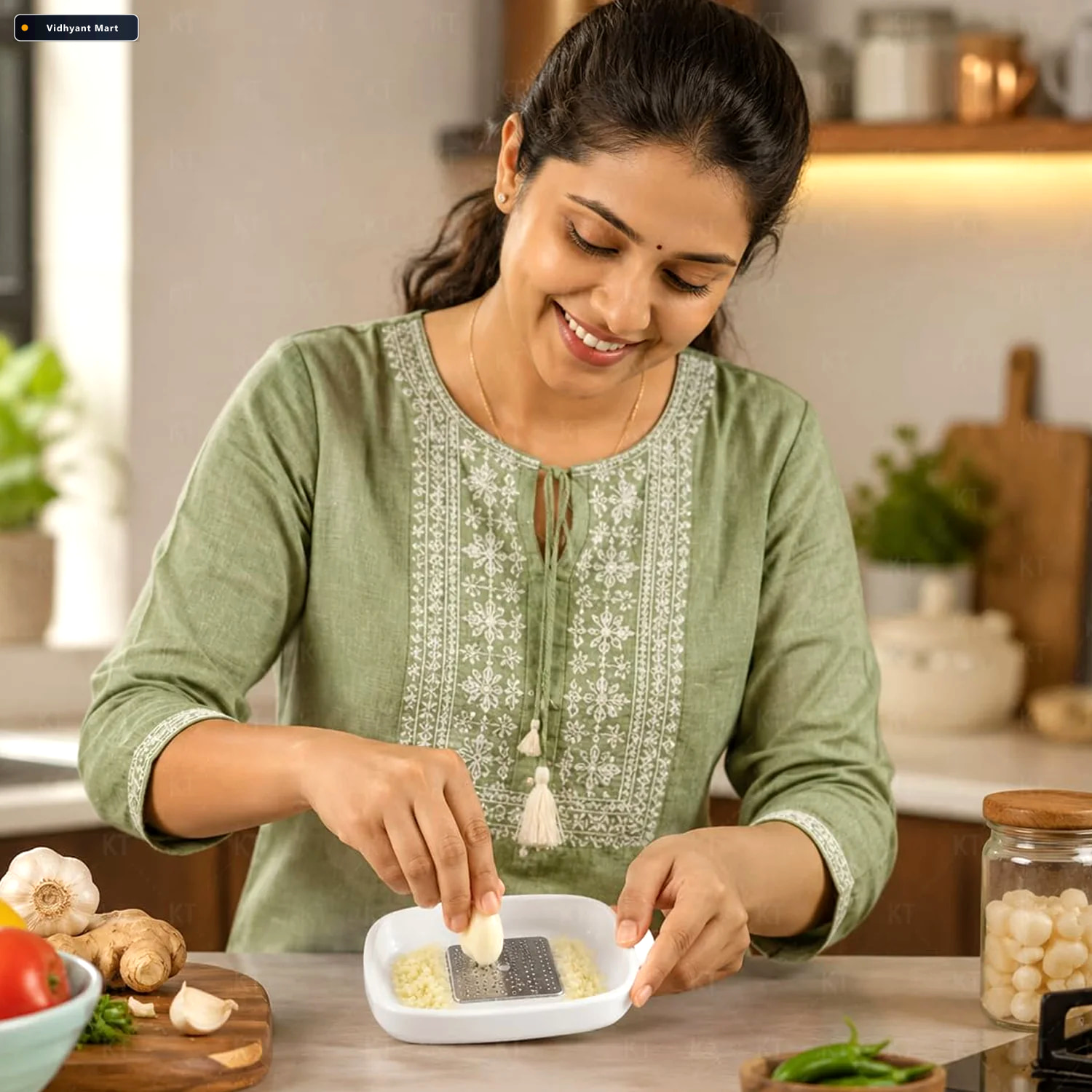 Vidhyant Mart Garlic Ginger Grater Plate Quick Mess Free Food Pr 2