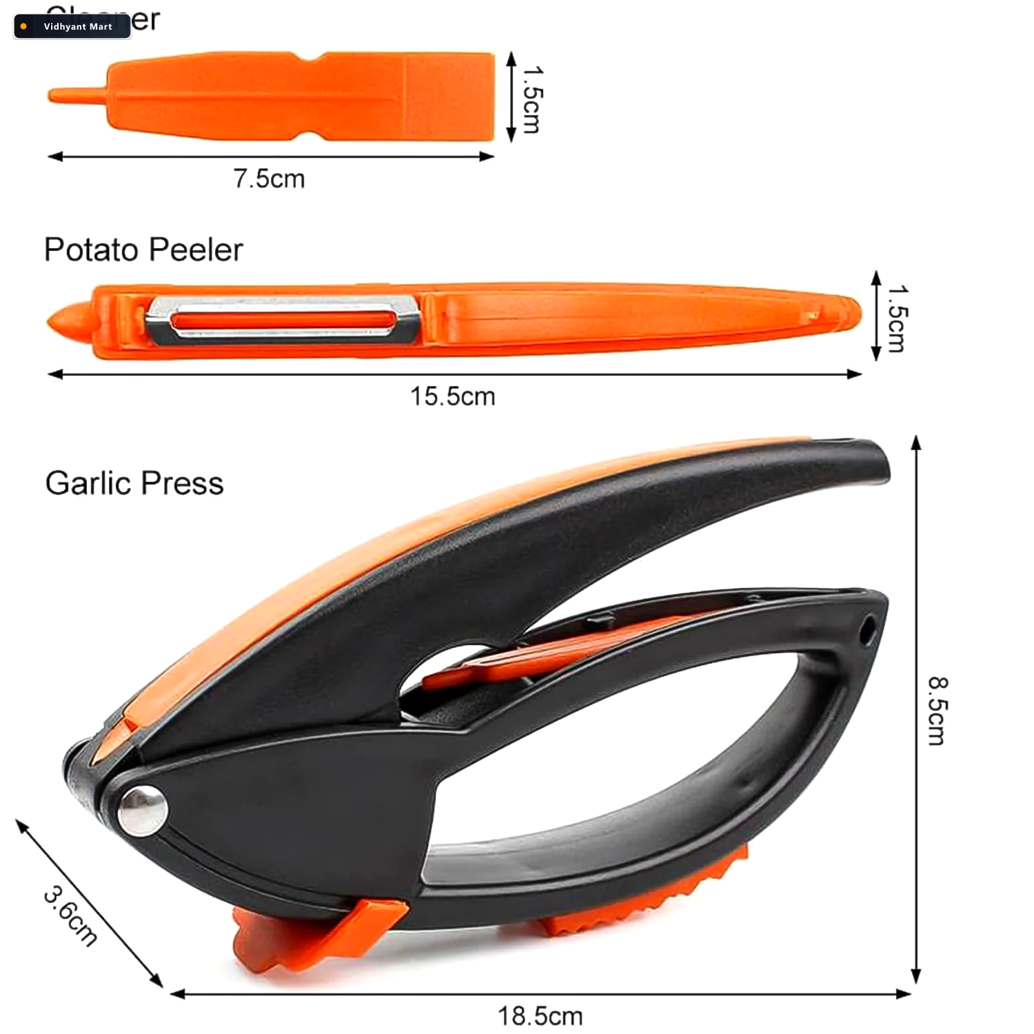 Vidhyant Mart Garlic Press Multifunctional Easy Squeeze Tool Too 4