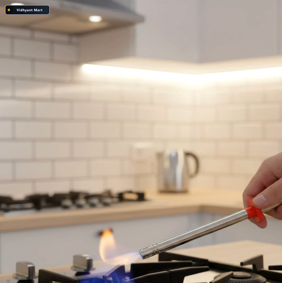 Vidhyant Mart Gas Lighter Fuel Free Stainless Steel Kitchen Tool 3