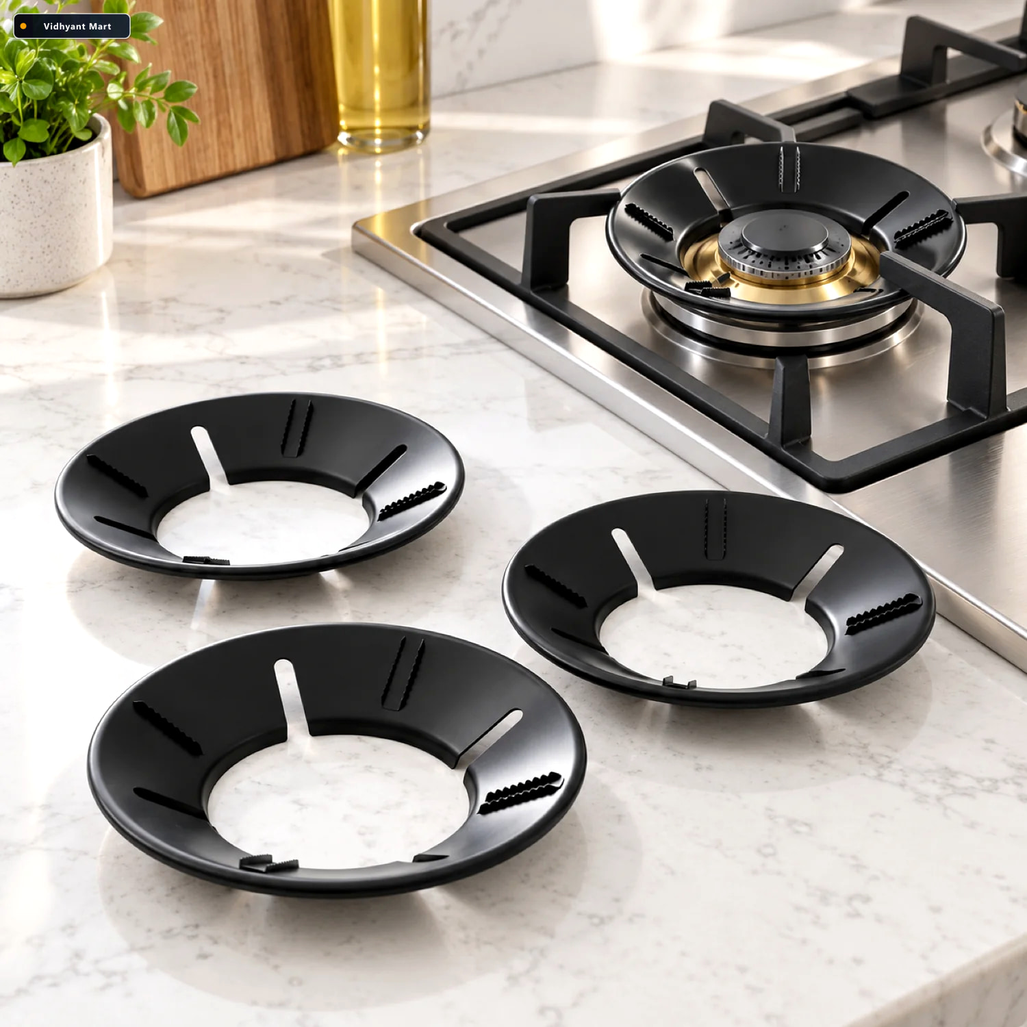 Vidhyant Mart Gas Stove Flame Protector Ring 4 Pc Set For Effici 1