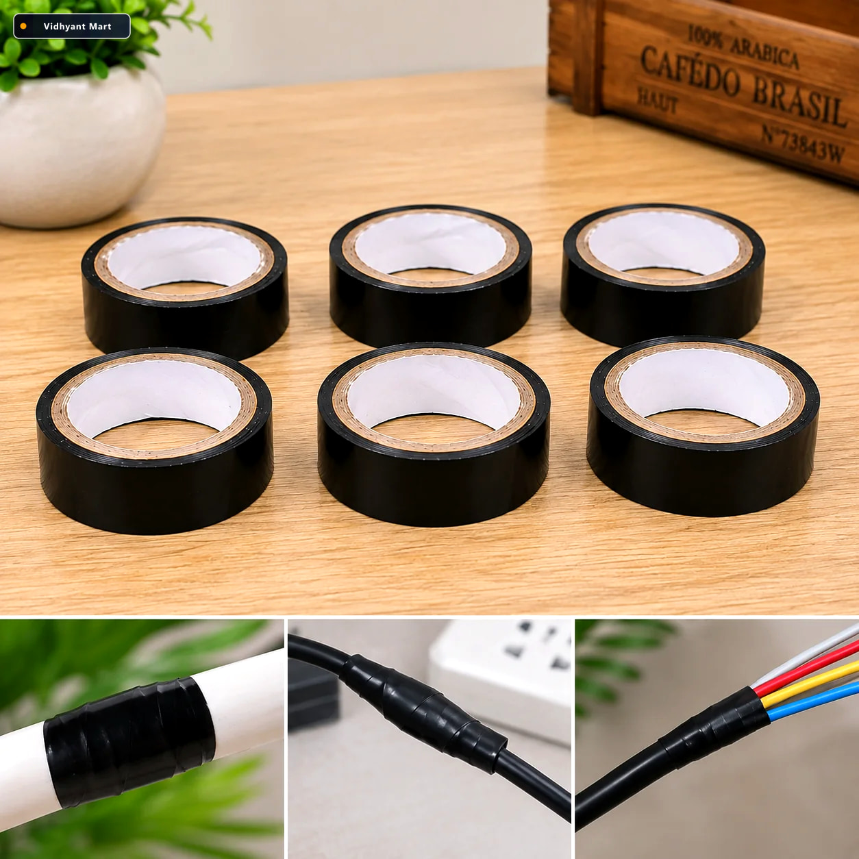 Vidhyant Mart General Electrical Tape Durable Pvc Insulation 6 R 1