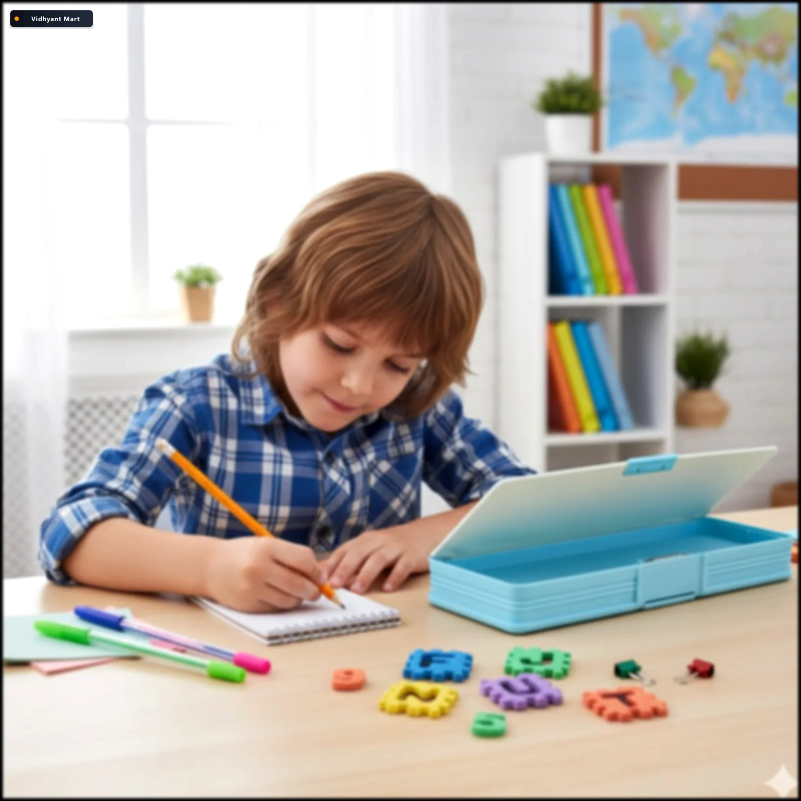 Vidhyant Mart Geometry Box With Calculator Magnetic Double Sided 5