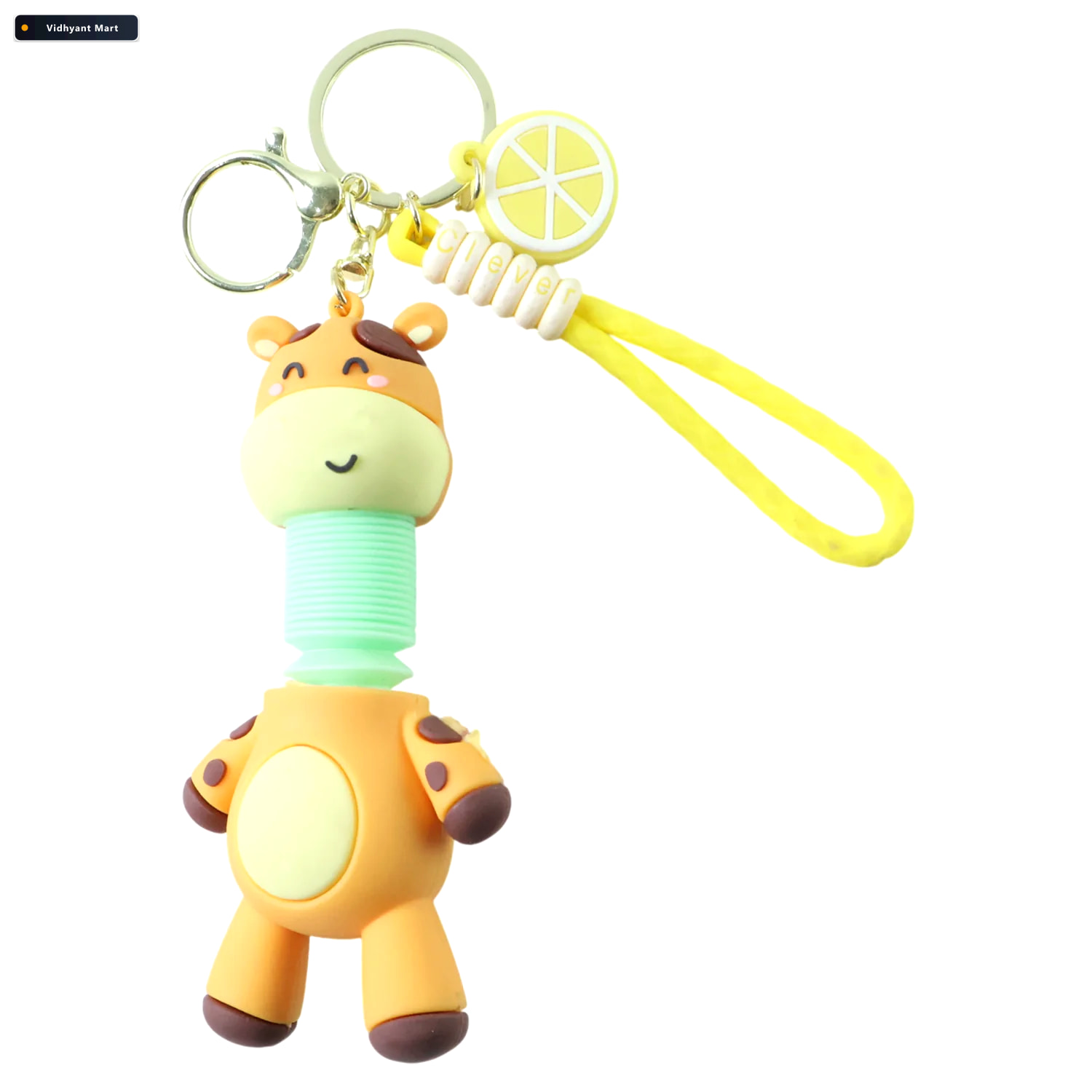 Vidhyant Mart Giraffe Cartoon Keychain Flexible Neck Wrist Strap 4