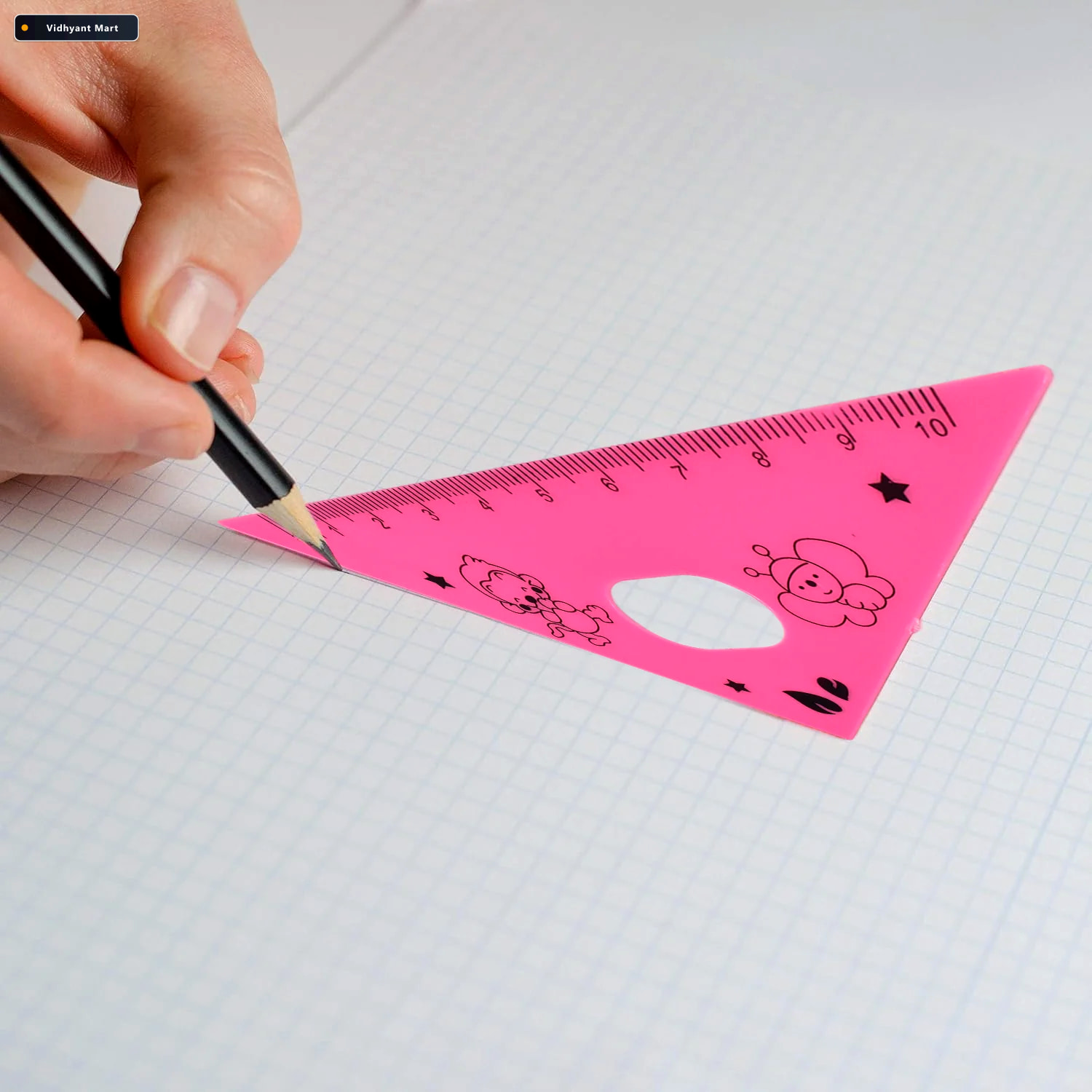 Vidhyant Mart Giraffe Ruler Set Durable 4 Pc Plastic Measuring T 2