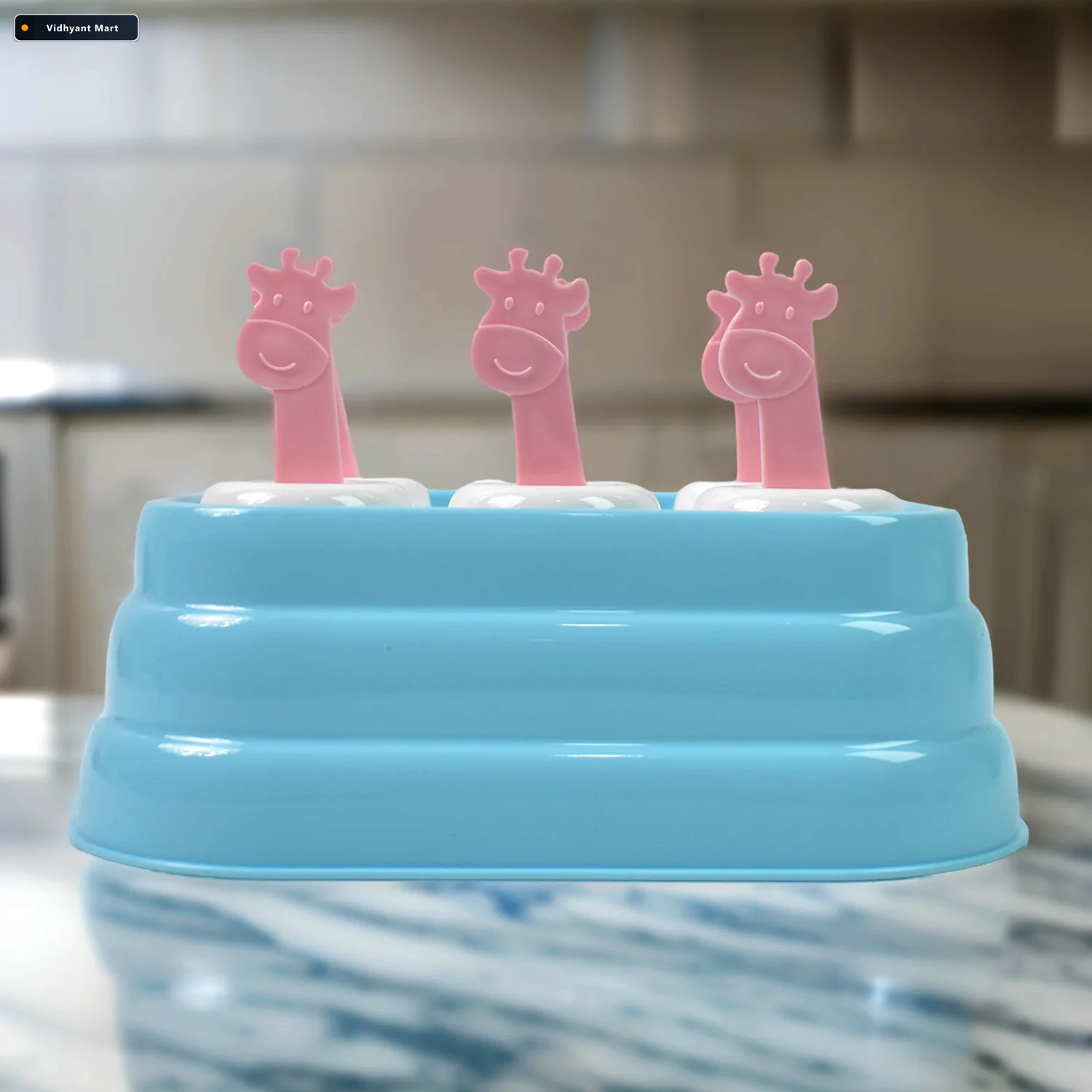 Vidhyant Mart Giraffe Shaped Ice Cube Molds 6 Cavity Popsicle Ma 2