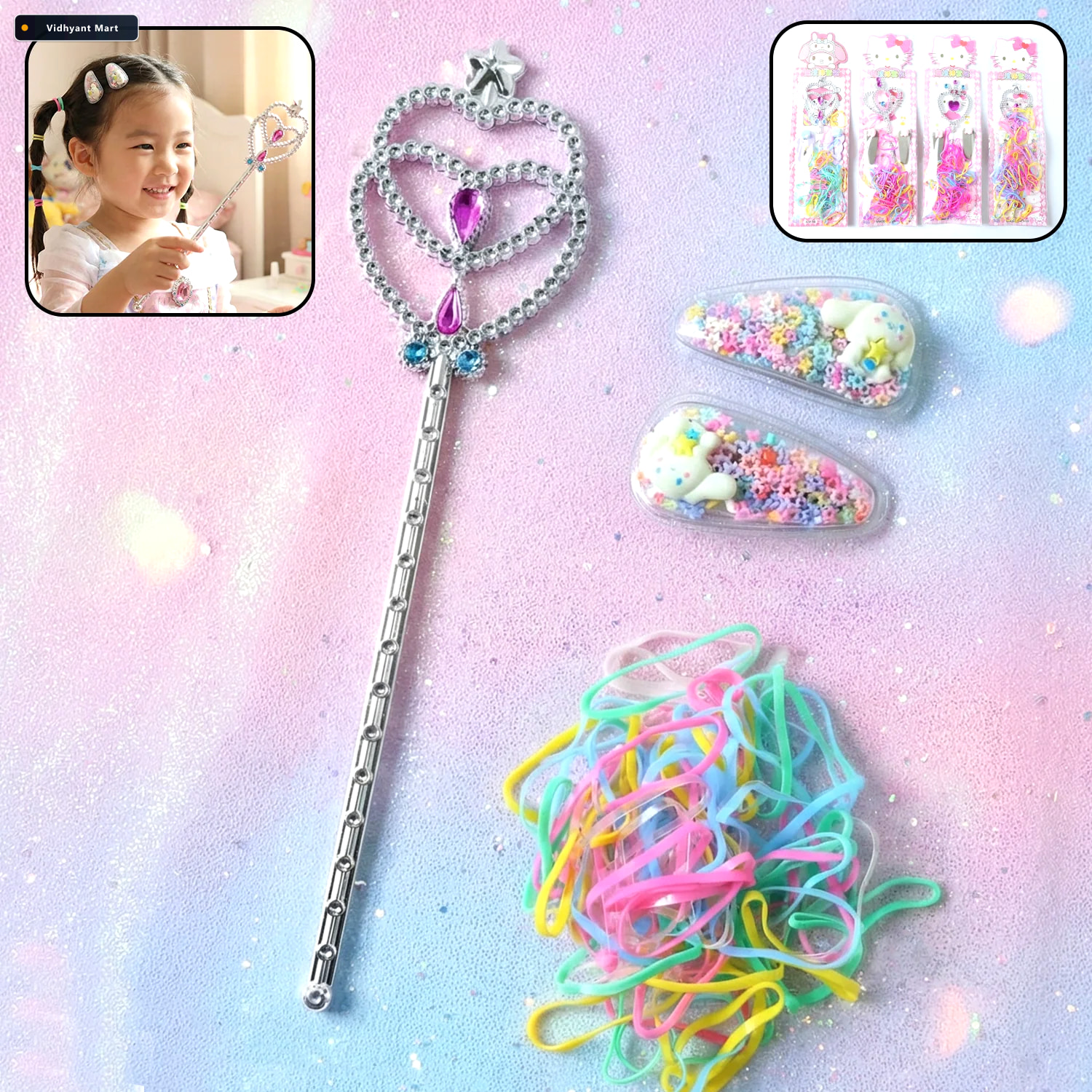 Vidhyant Mart Girls Hair Accessories Kit Colourful Styling Play 1