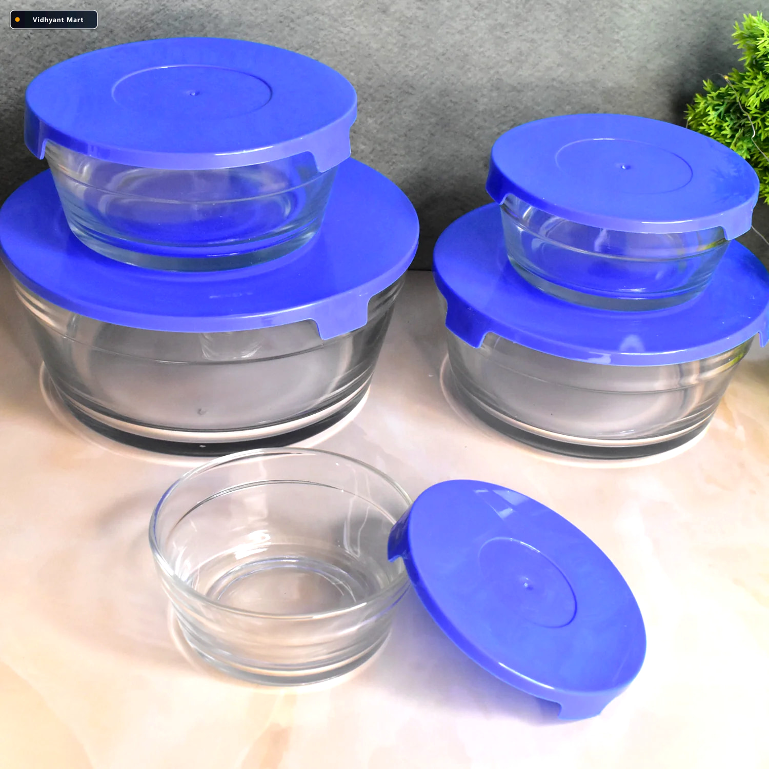 Vidhyant Mart Glass Bowl Set 5 Piece Modern Storage Organivo 3