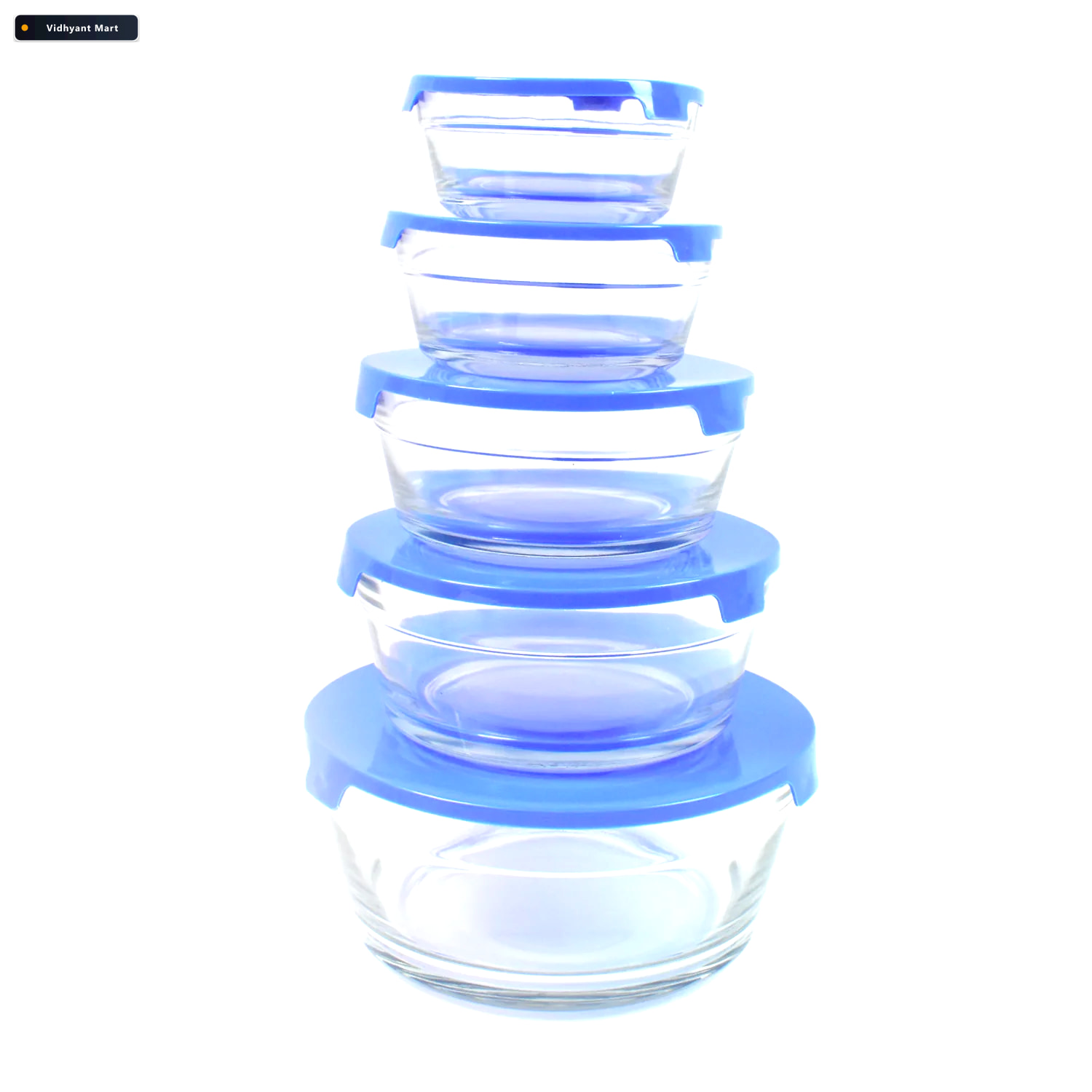 Vidhyant Mart Glass Bowl Set 5 Piece Modern Storage Organivo 4