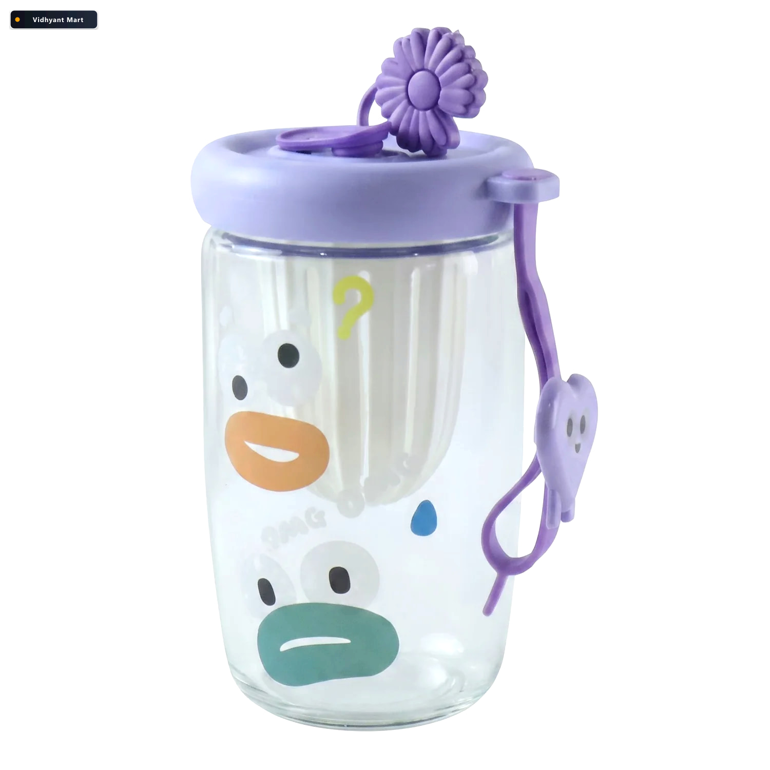 Vidhyant Mart Glass Fruit Tea Sipper Cup 500 Ml With Infuser Str 4