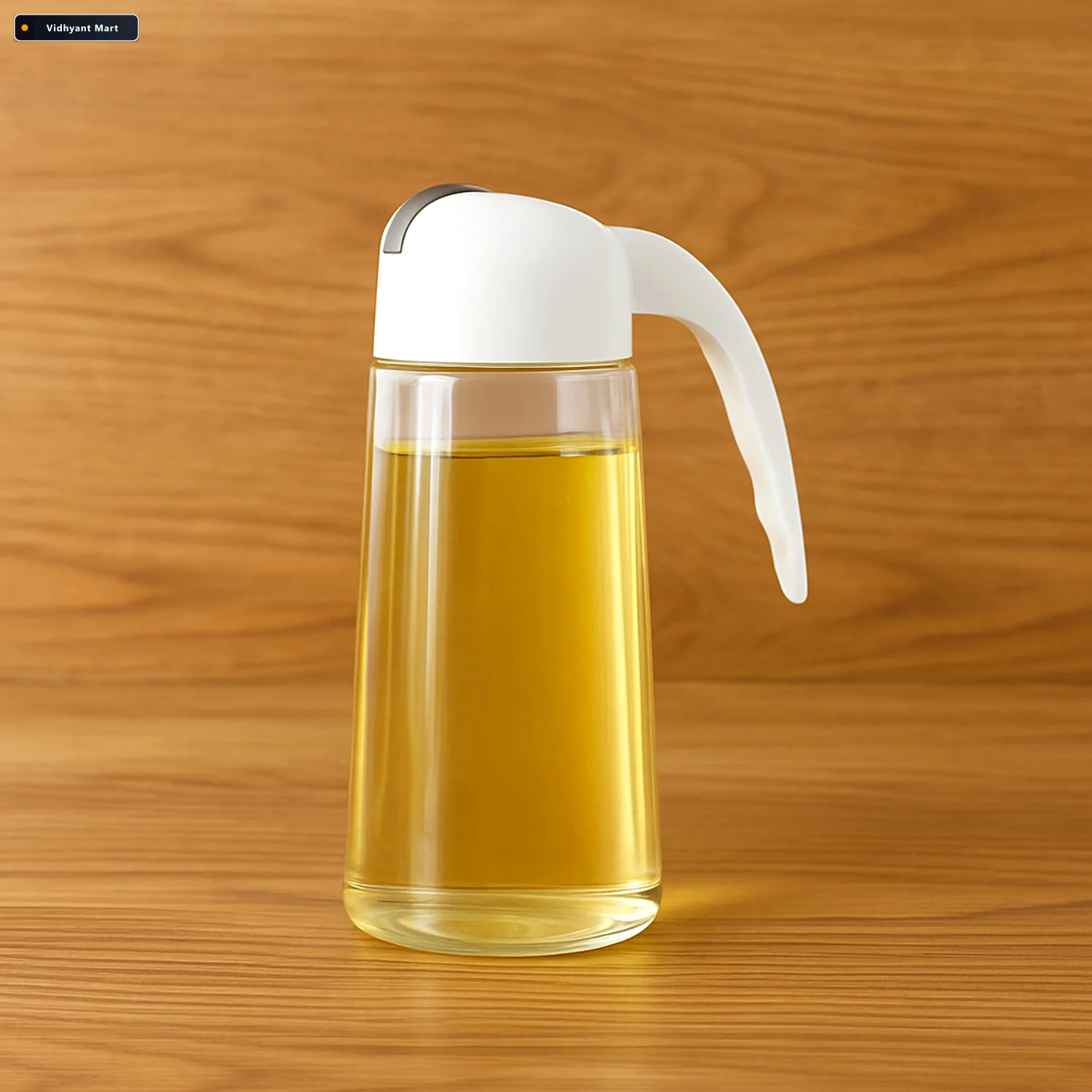 Vidhyant Mart Glass Oil Bottle Dispenser 630ml Automatic Lid Dri 2