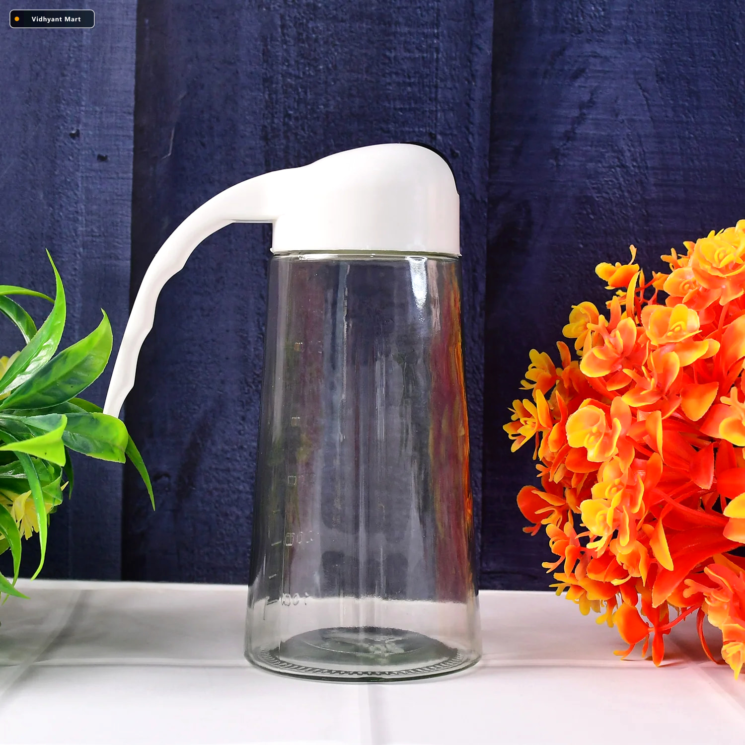 Vidhyant Mart Glass Oil Bottle Dispenser 630ml Automatic Lid Dri 3