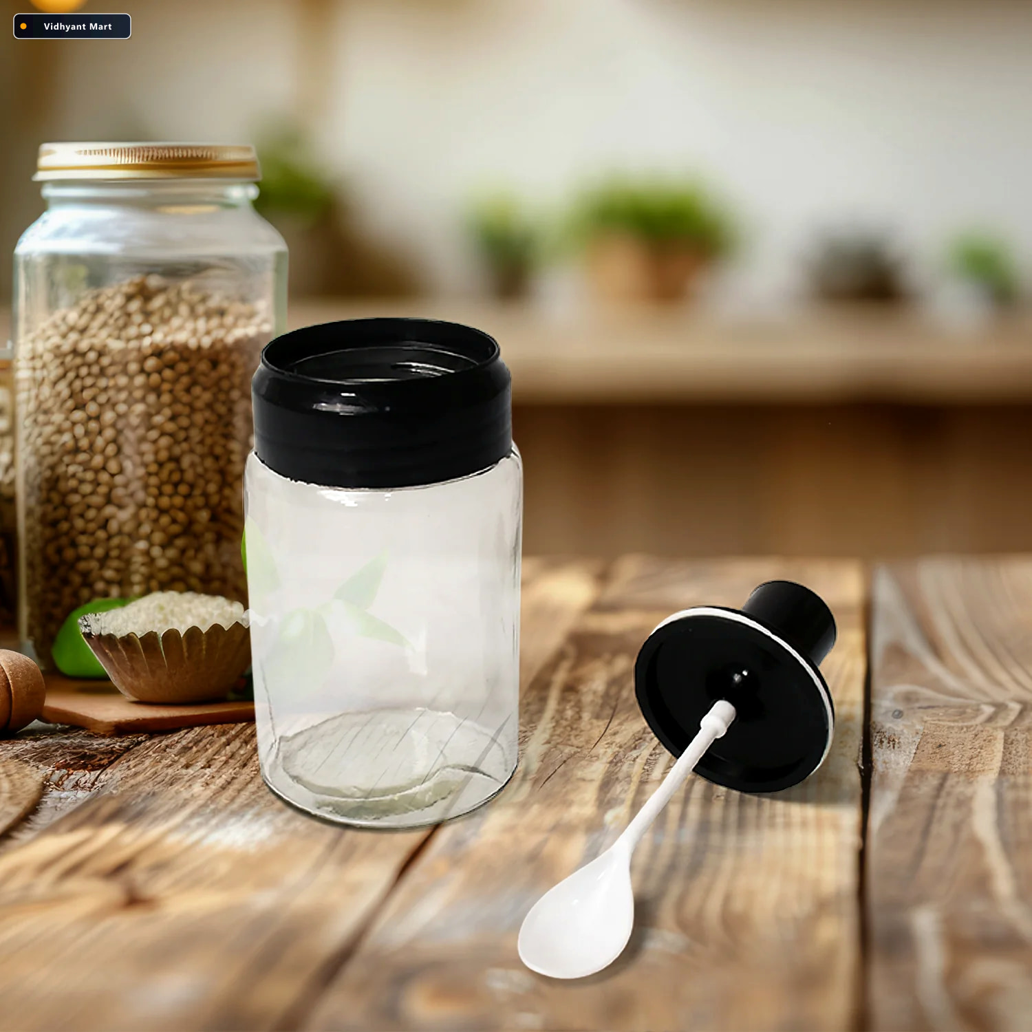 Vidhyant Mart Glass Oil Dispenser Spice Jar Set Leakproof Storag 4