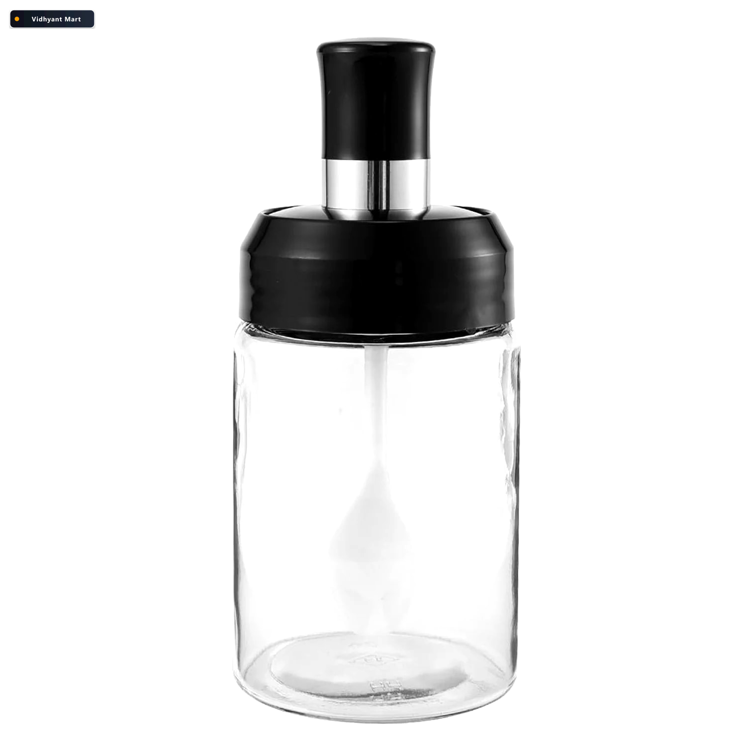 Vidhyant Mart Glass Storage Jar With Built In Spoon Airtight 250 4