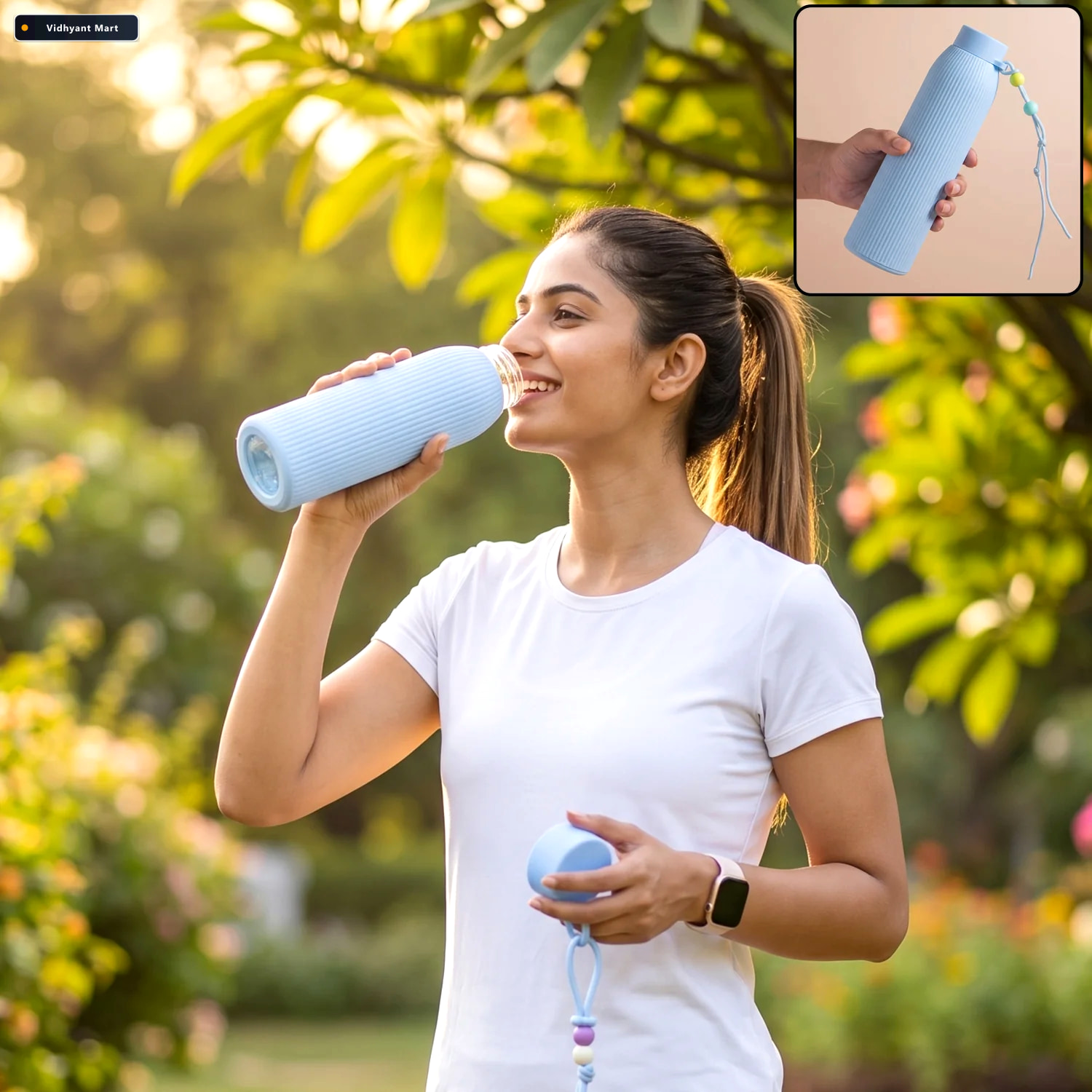 Vidhyant Mart Glass Water Bottle Stylish Leakproof For Daily Use 1