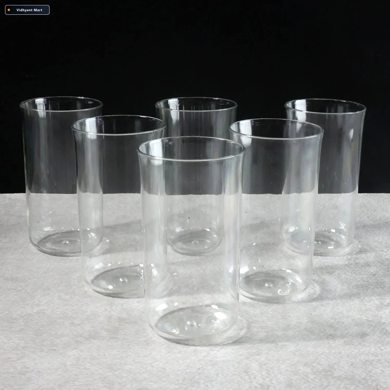 Vidhyant Mart Glossy Plastic Glass Set Durable 300ml Lightweight 3