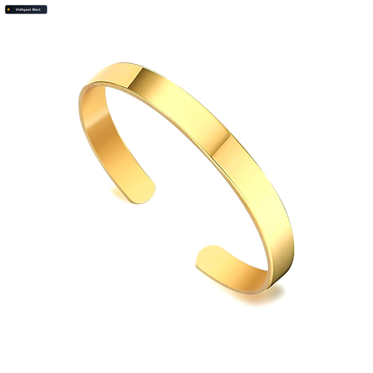 Vidhyant Mart Gold Finish Open Cuff Bracelet Elegant Adjustable 4