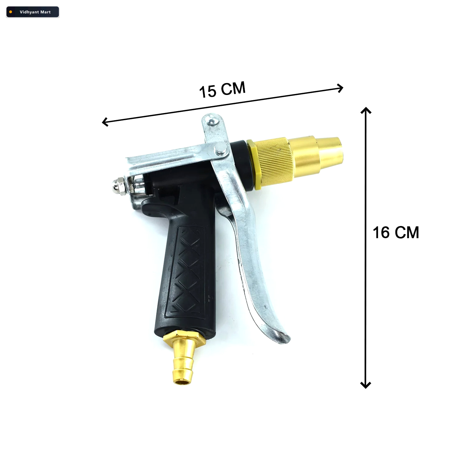 Vidhyant Mart Gold Hose Nozzle Durable Metal Trigger Spray Grow 3