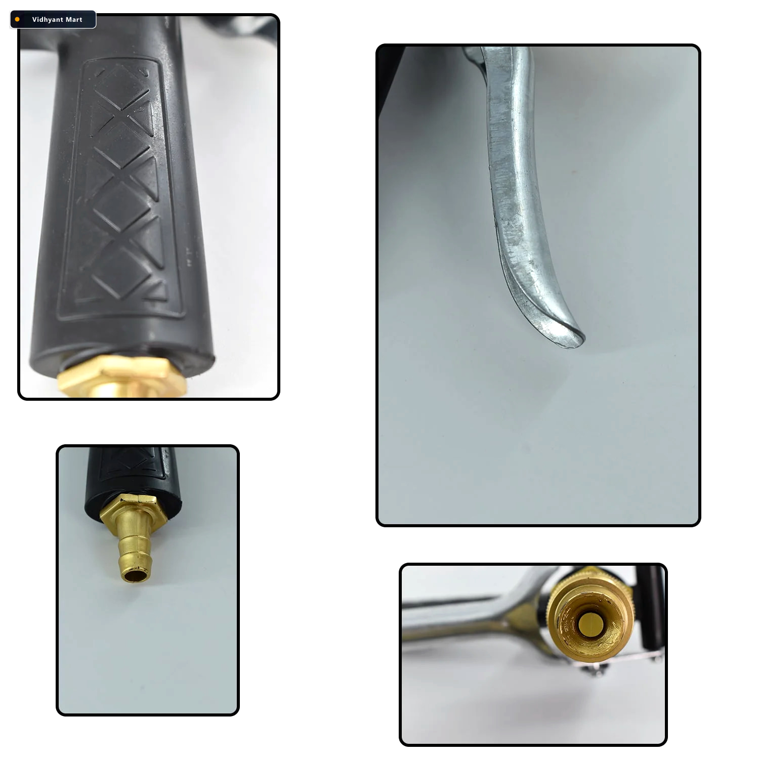 Vidhyant Mart Gold Hose Nozzle Durable Metal Trigger Spray Grow 4