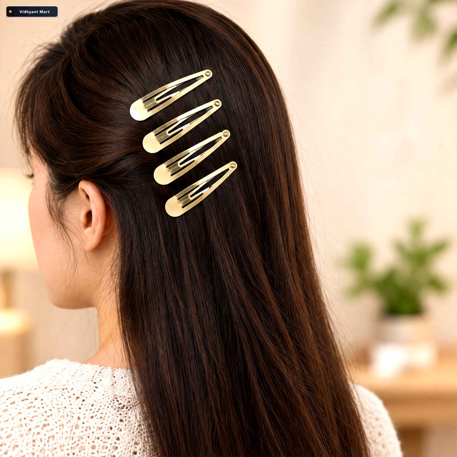 Vidhyant Mart Gold Metal Hair Pins With Smooth Finish 8 Pc 2