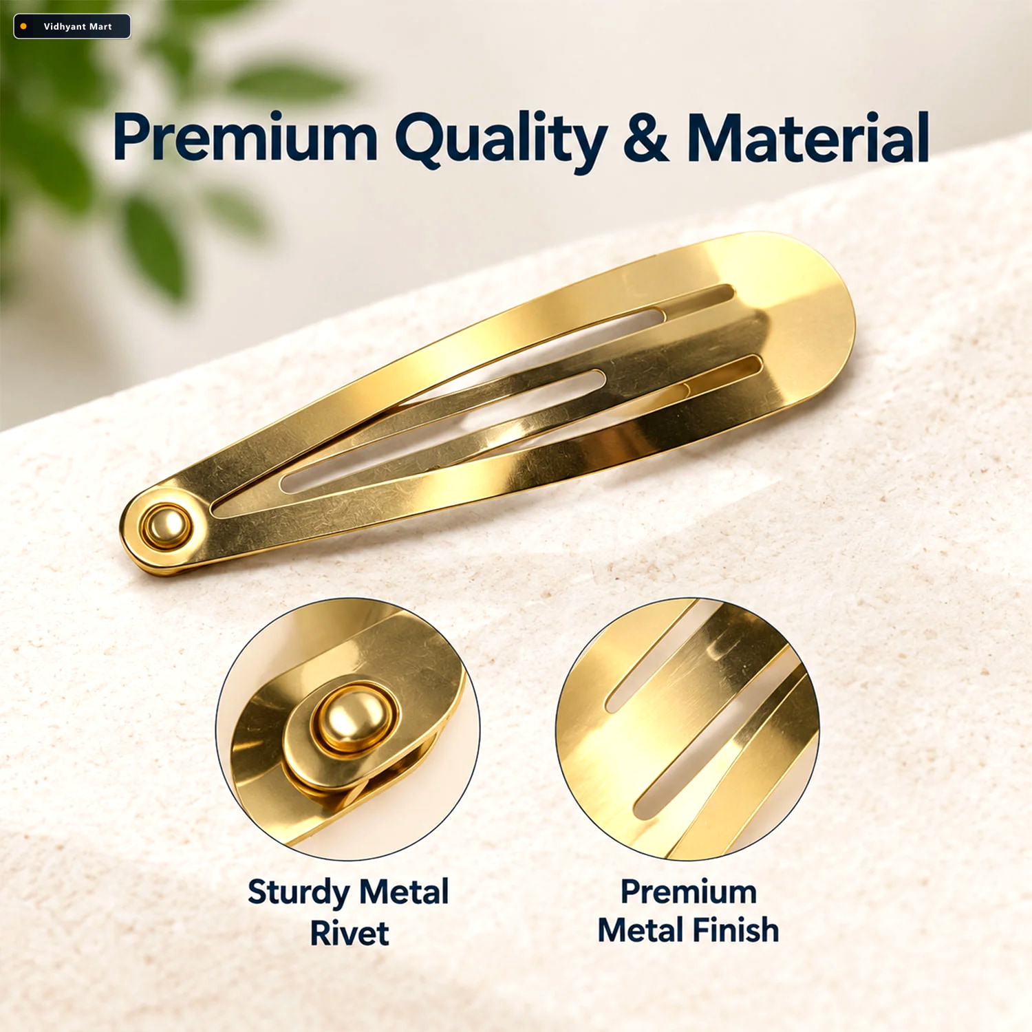 Vidhyant Mart Gold Metal Hair Pins With Smooth Finish 8 Pc 3